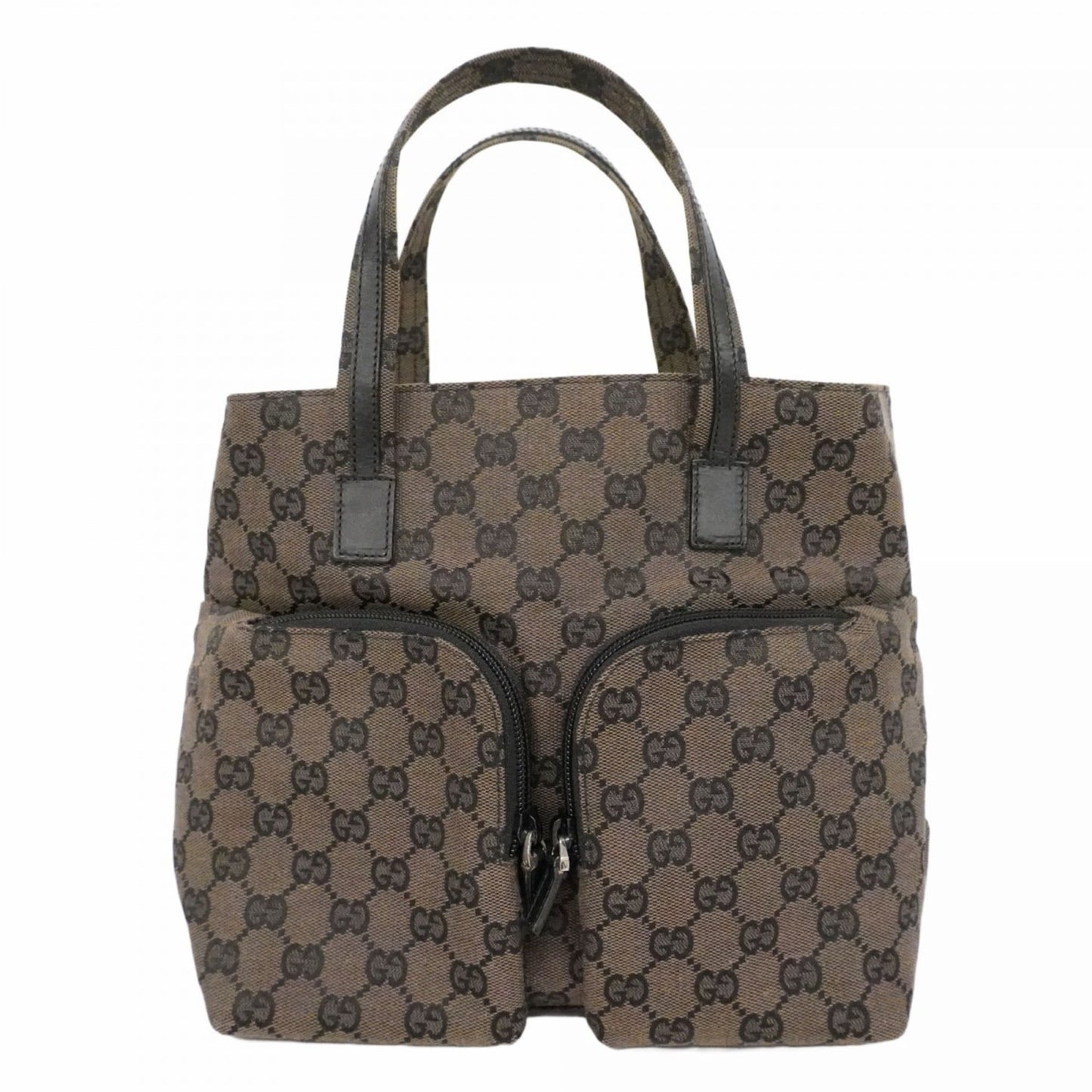 Gucci Black Brown Canvas Handbag