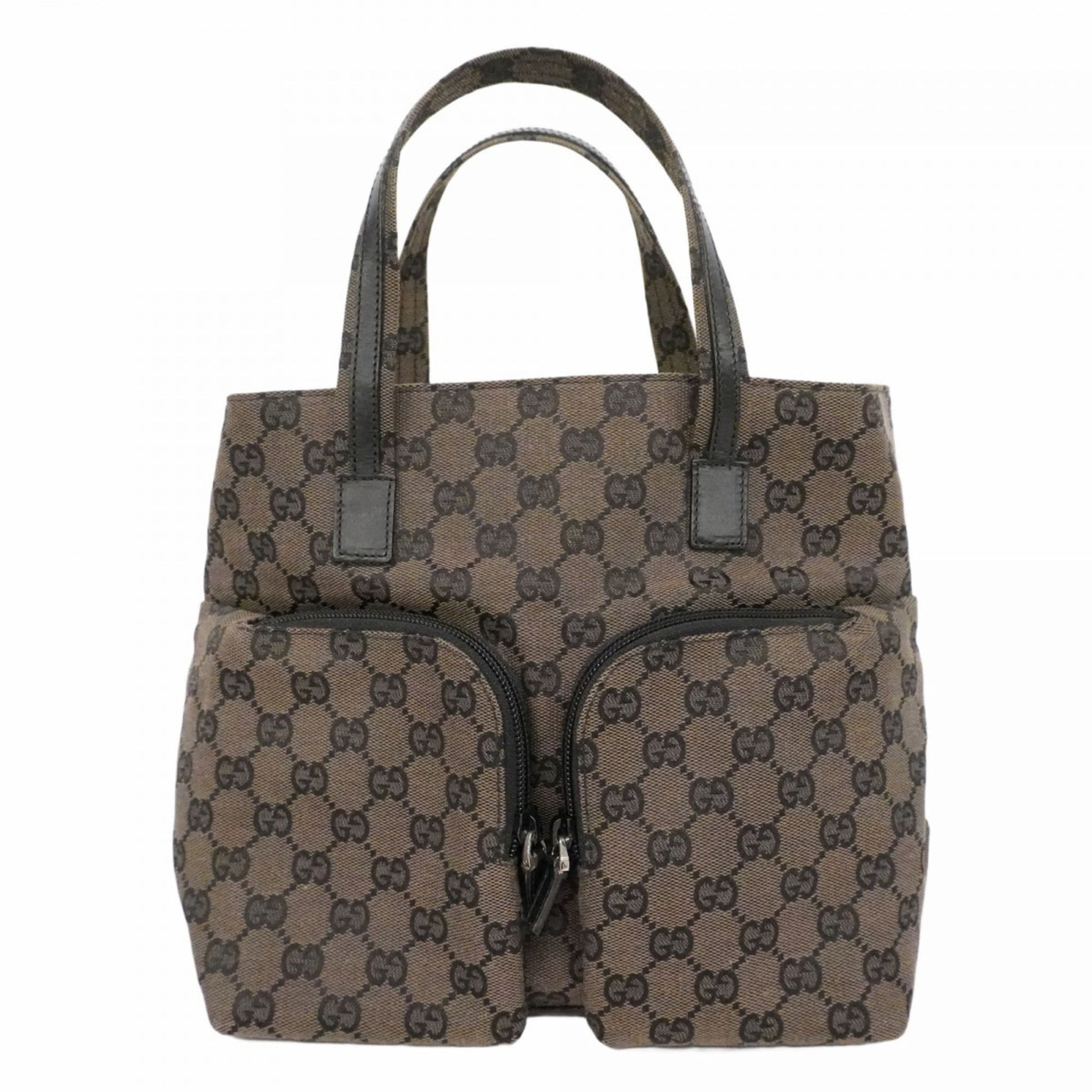 Gucci Black Brown Canvas Handbag
