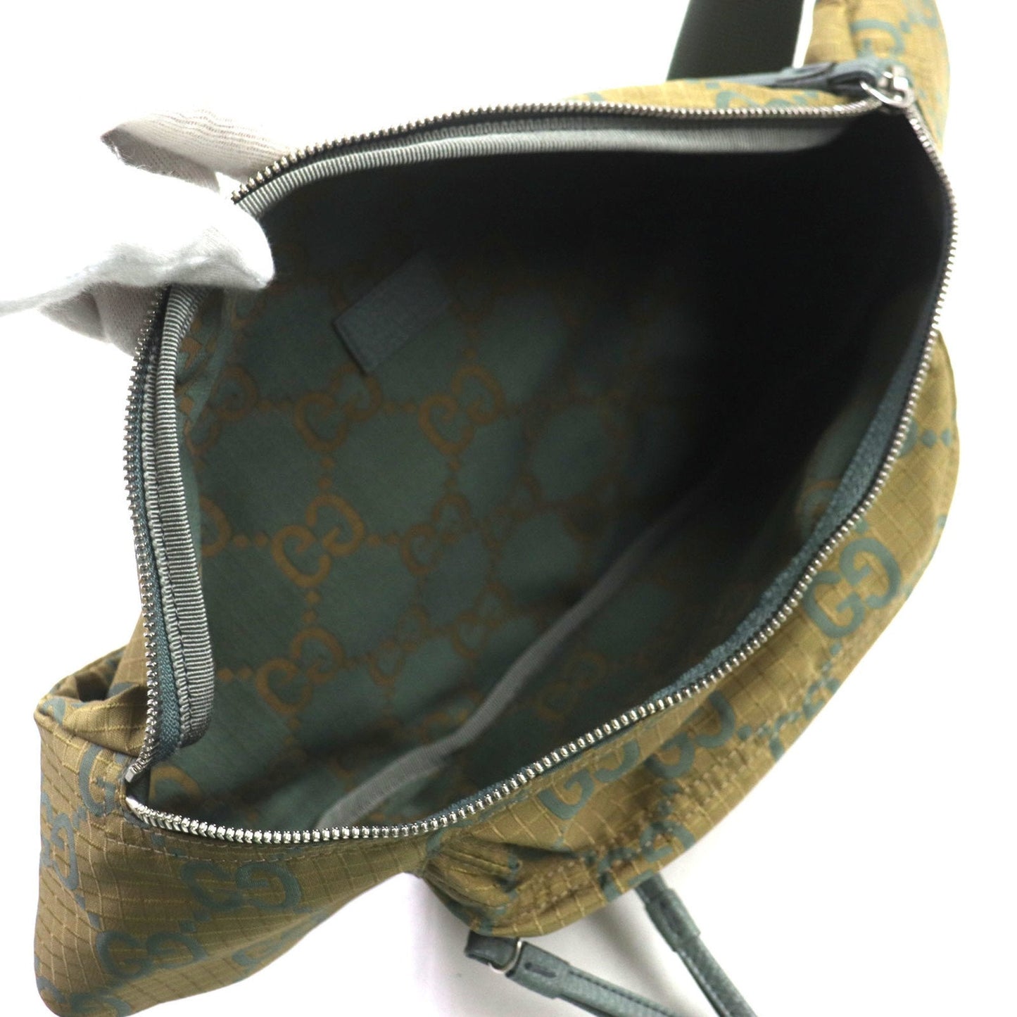 Gucci Khaki Nylon Leather Fanny Pack