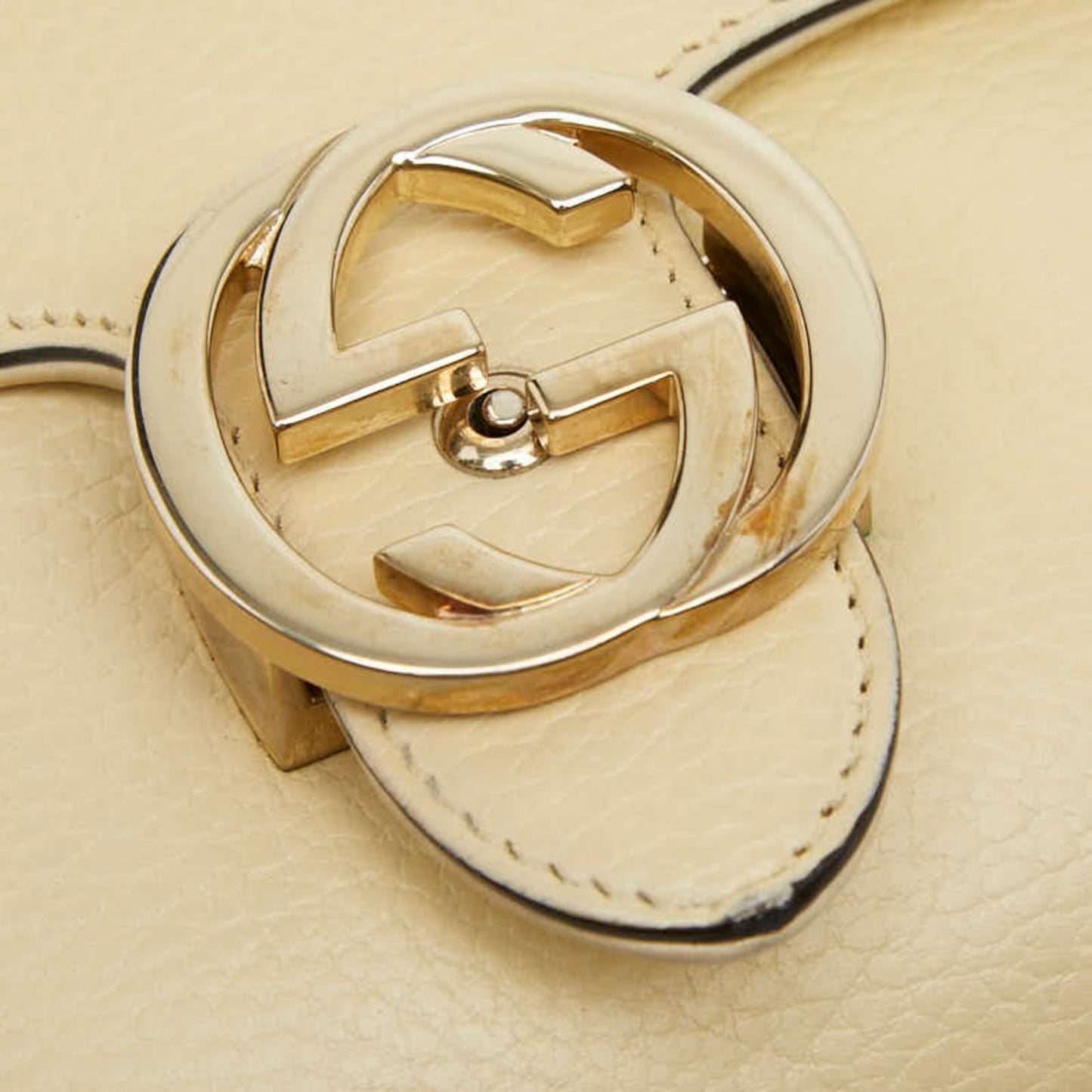 Gucci Beige Ivory Leather Shoulder Bag