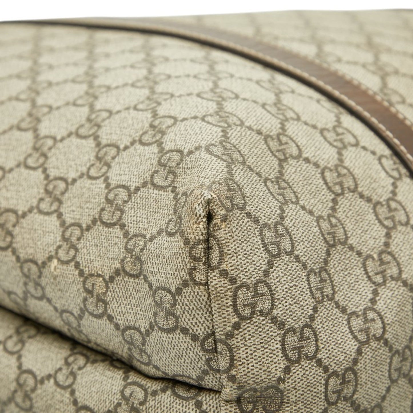 Gucci Beige Brown Pvc Leather Tote Bag