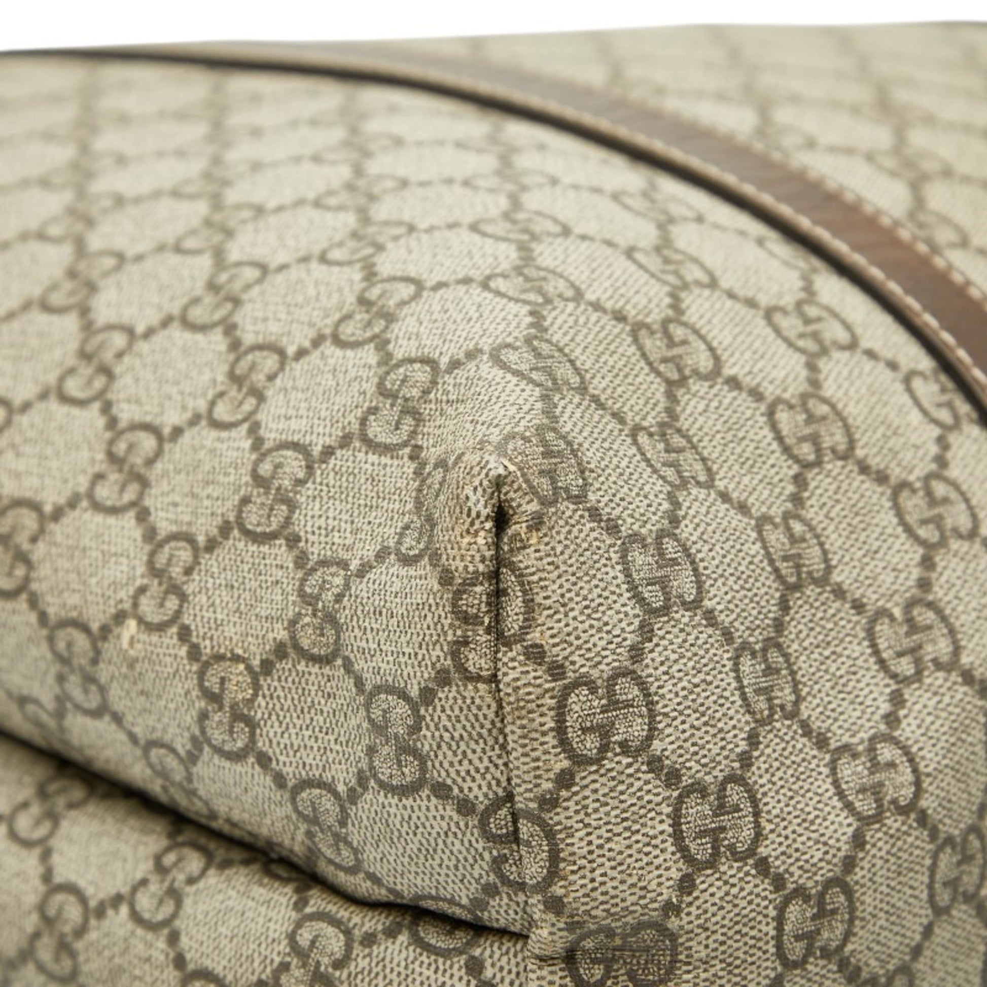 Gucci Beige Brown Pvc Leather Tote Bag