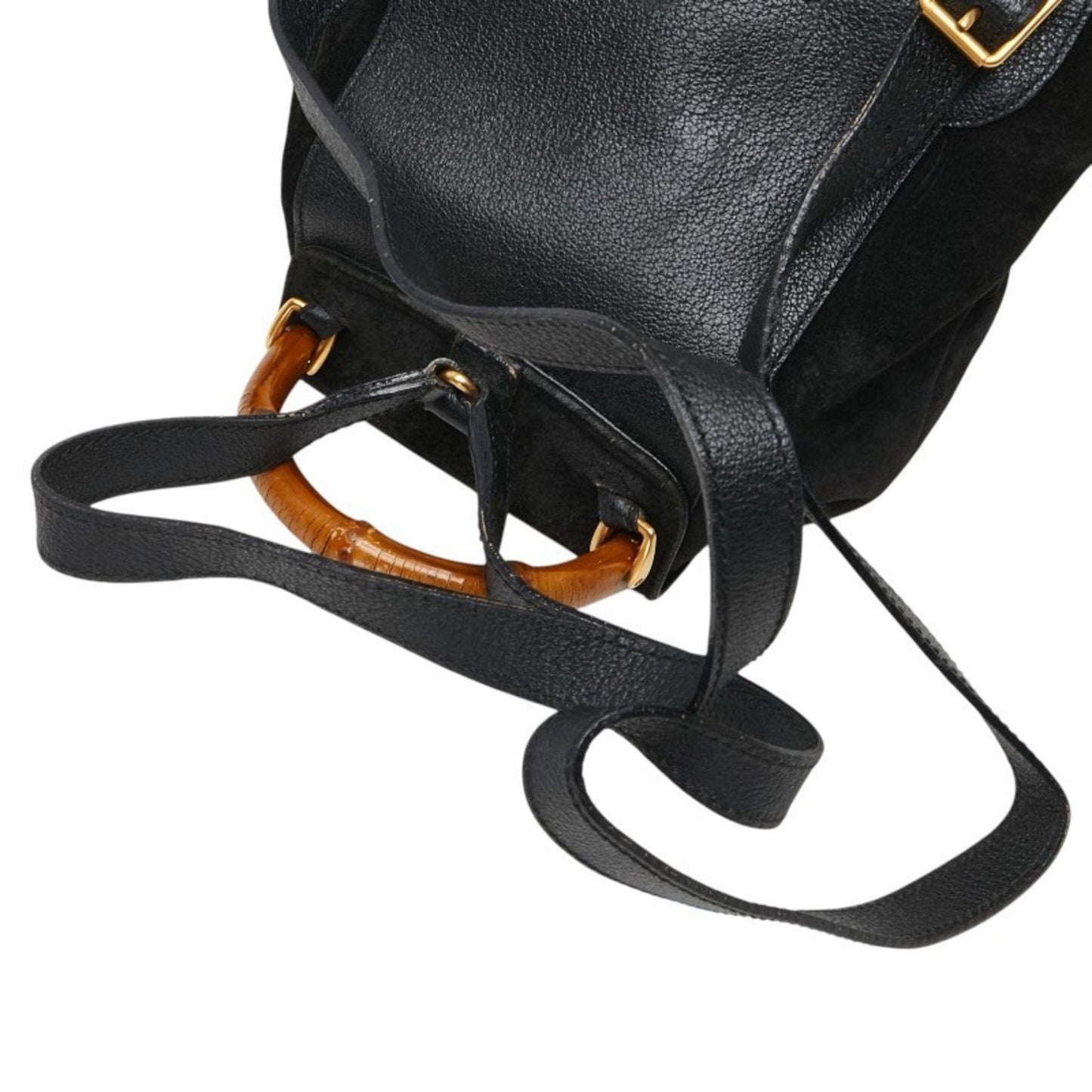 Gucci Black Leather Suede Backpack
