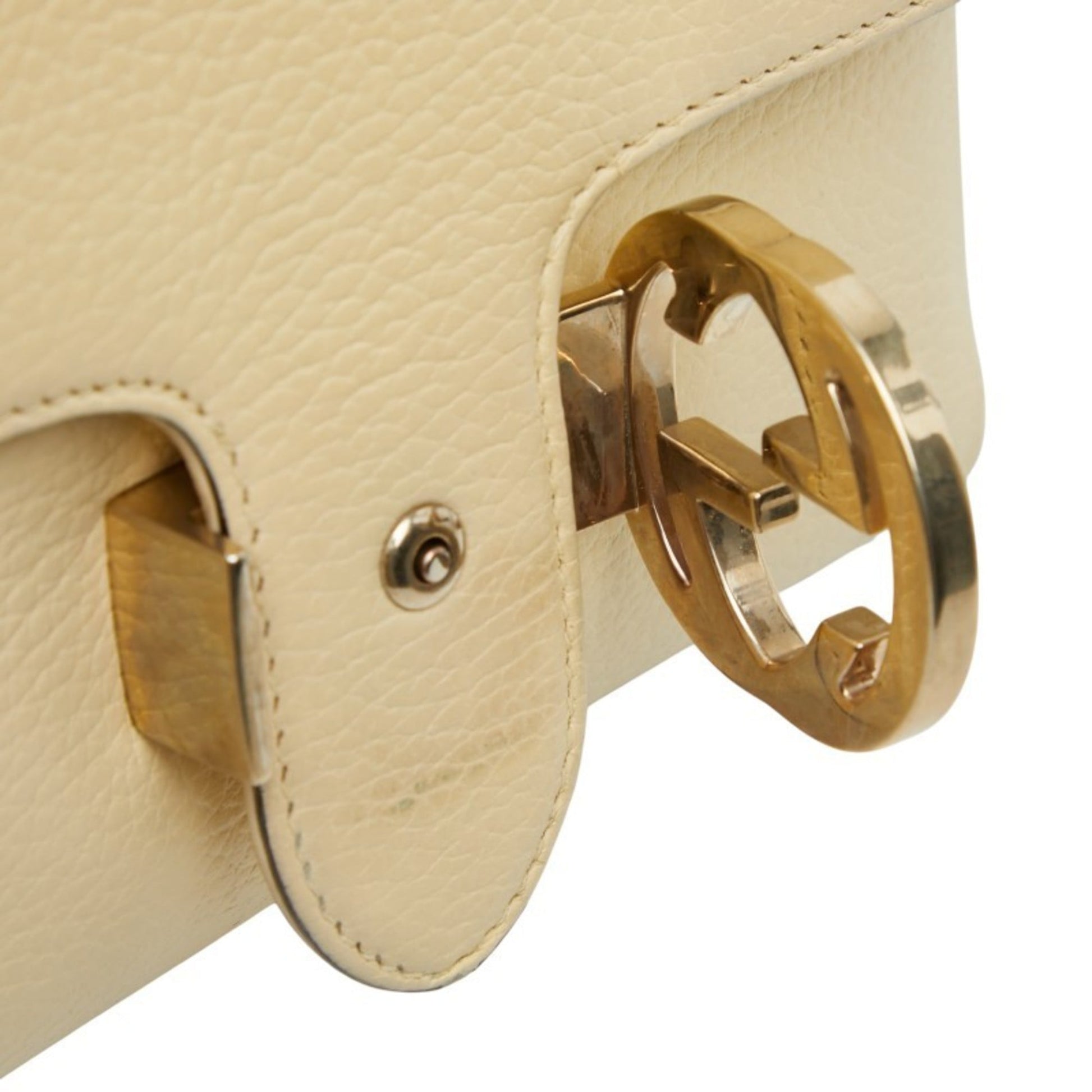 Gucci Beige Ivory Leather Shoulder Bag