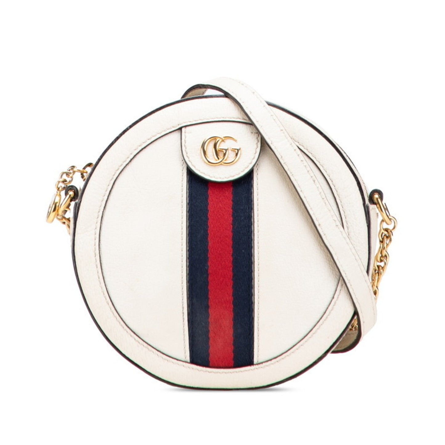 Gucci Ophidia Navy Red Color White Leather Shoulder Bag