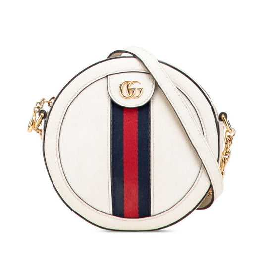 Gucci Ophidia Navy Red Color White Leather Shoulder Bag