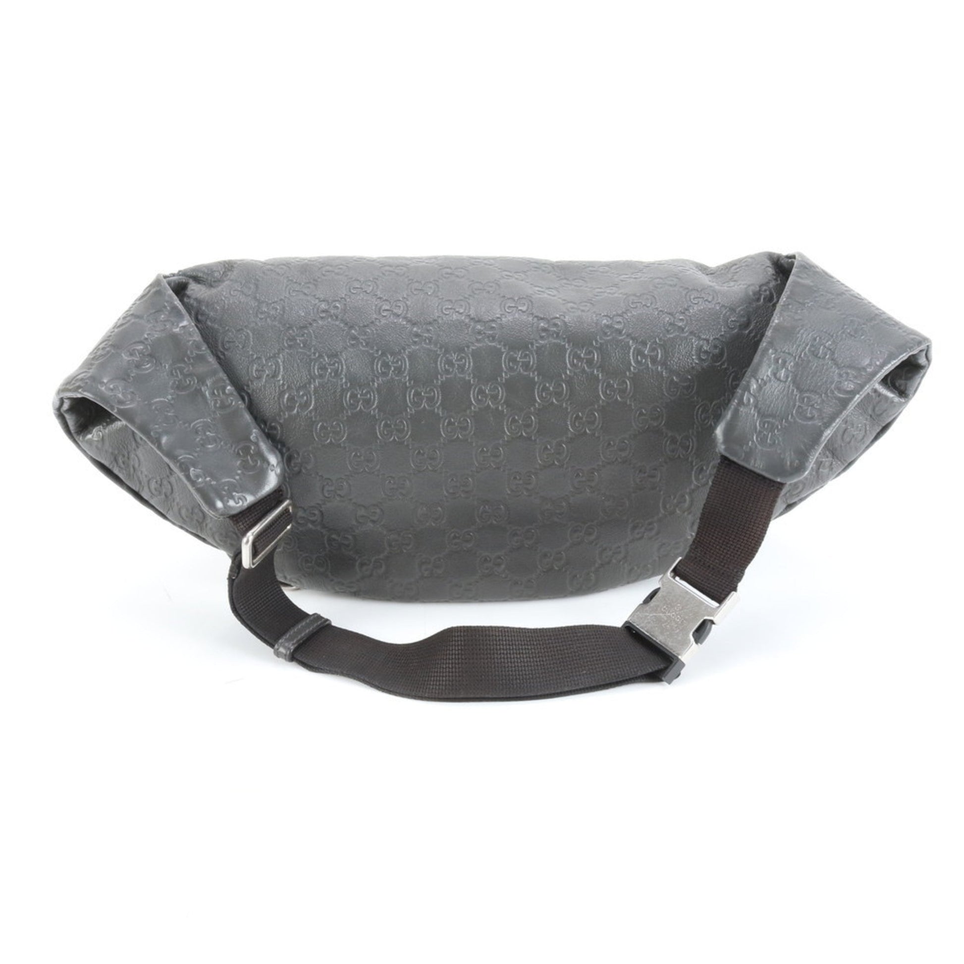 Gucci Dark Gray Leather Pouch Sling Bag