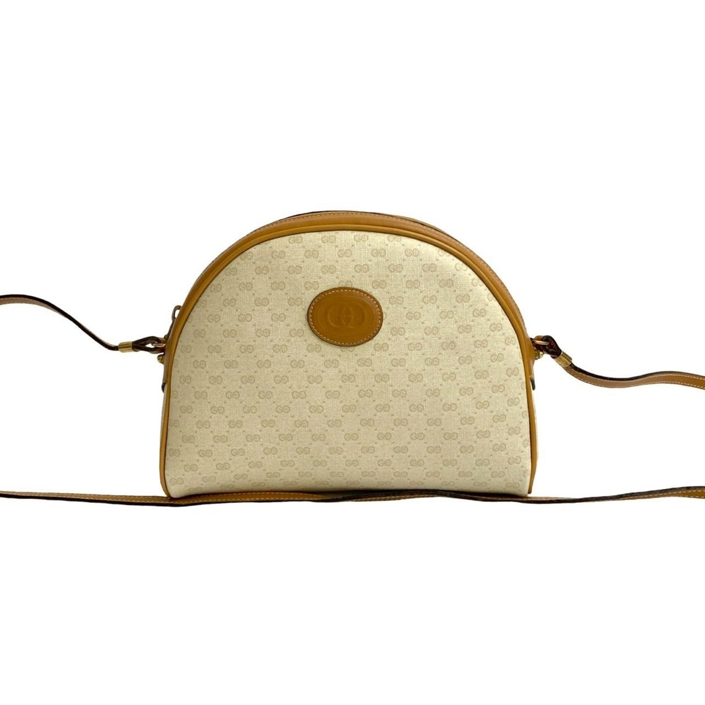 Gucci Brown Ivory Leather Pvc Pochette Shoulder Bag