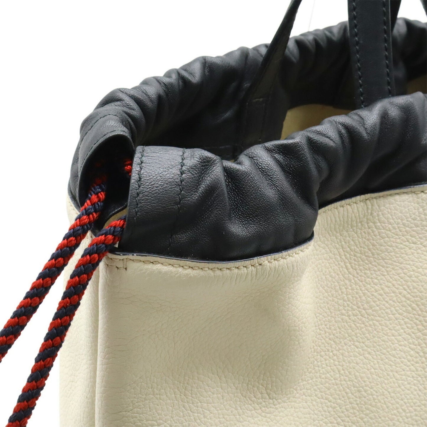 Gucci Green Ivory Red Color Leather Backpack Pouch Tote Bag
