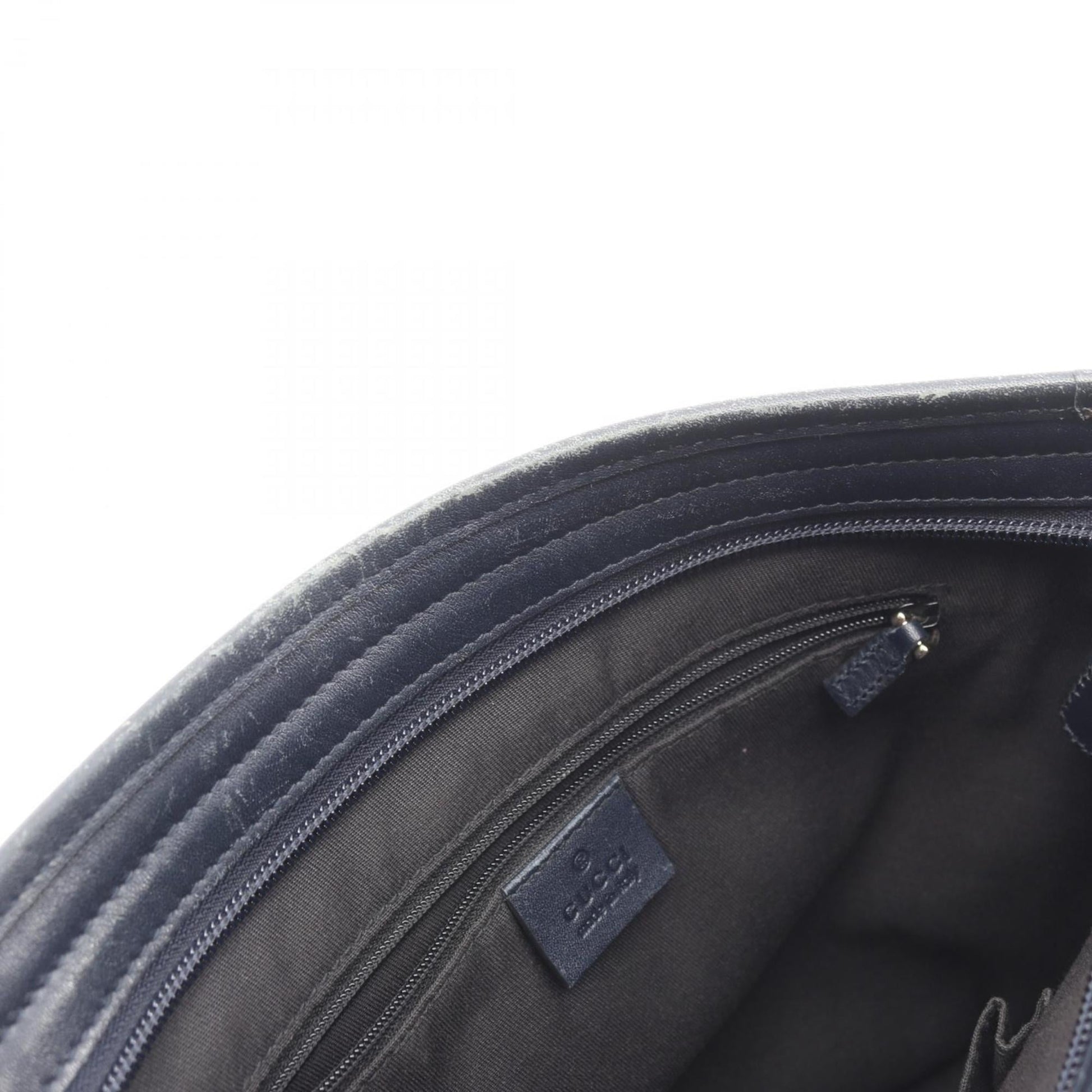 Gucci Beige Navy Gg Supreme Leather Shoulder Bag