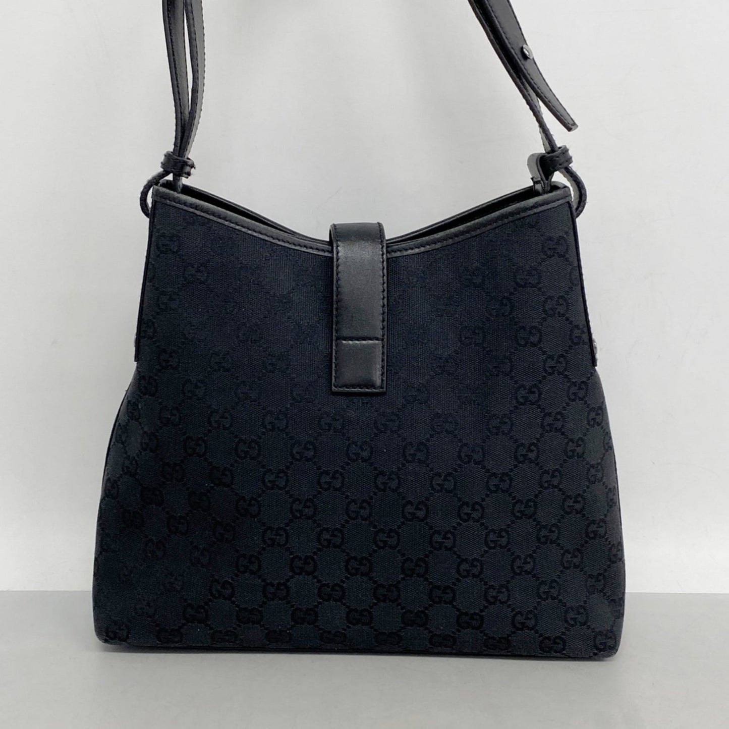 Gucci Black Gg Canvas Shoulder Bag