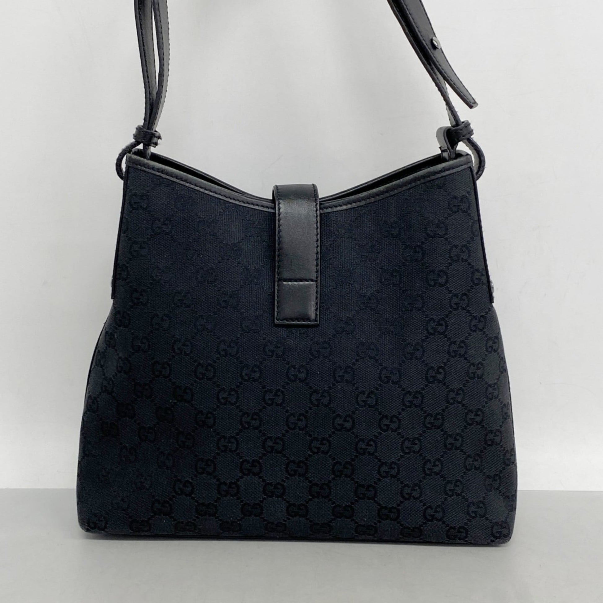 Gucci Black Gg Canvas Shoulder Bag