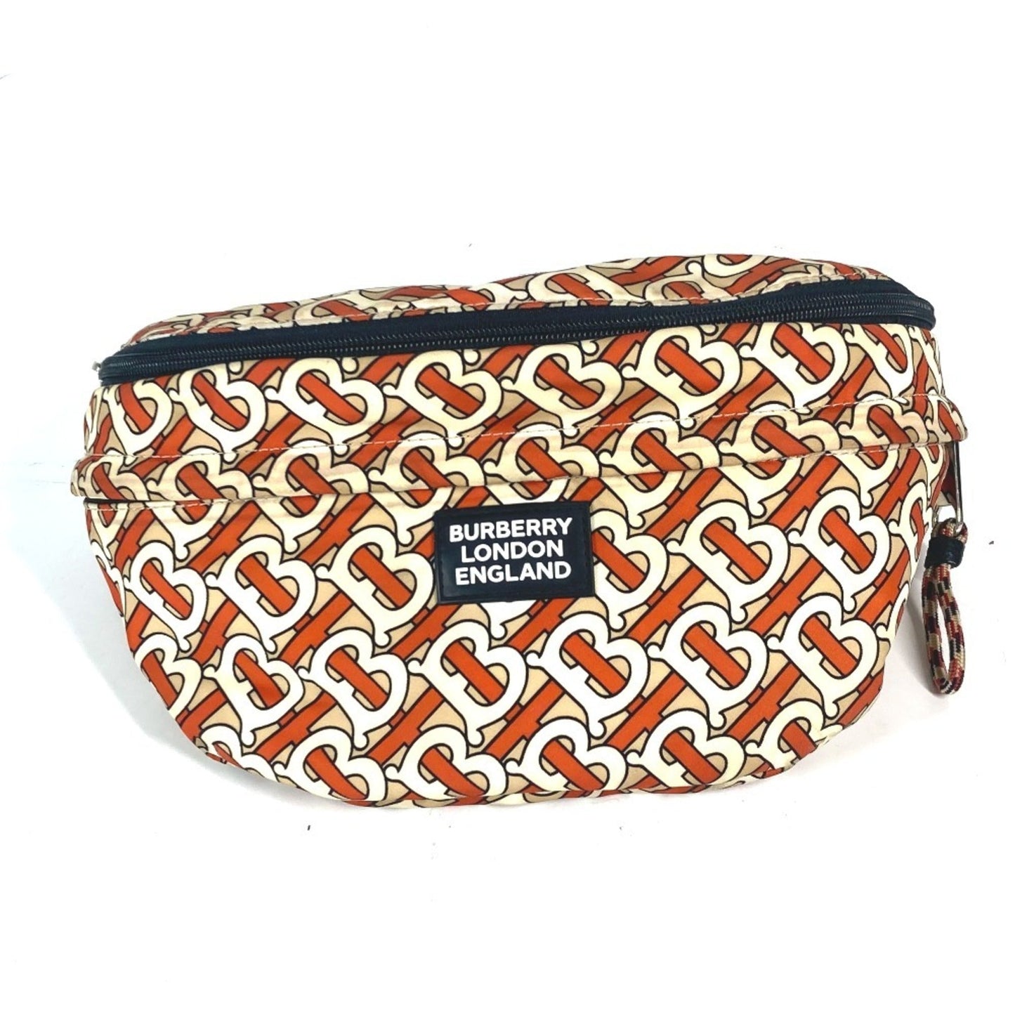 Burberry Fanny Pack Sling Bag Nylon White Orange Crossbody Bag