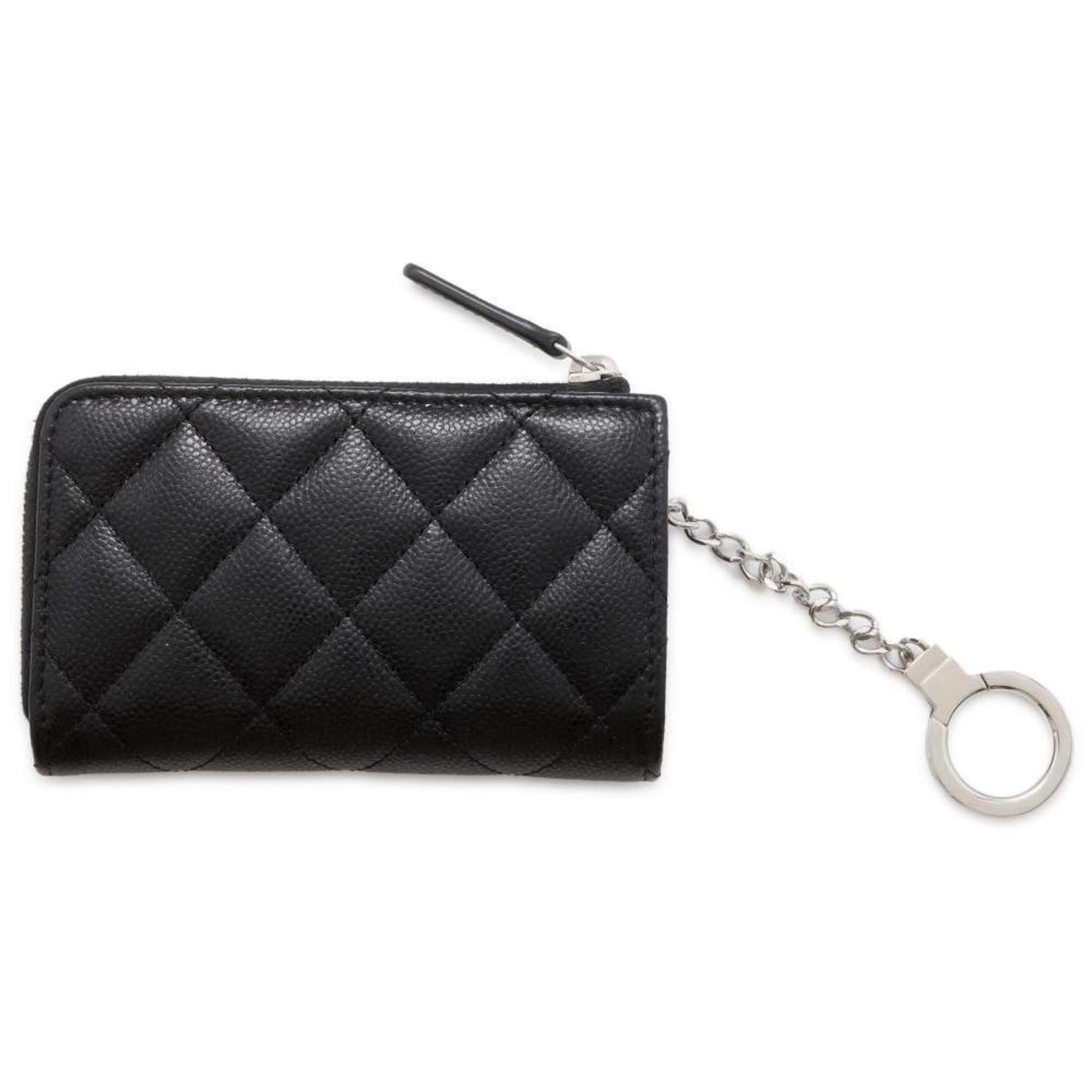 CHANEL Wallet/Coin Case Matelasse Caviar Skin AP0221 Black