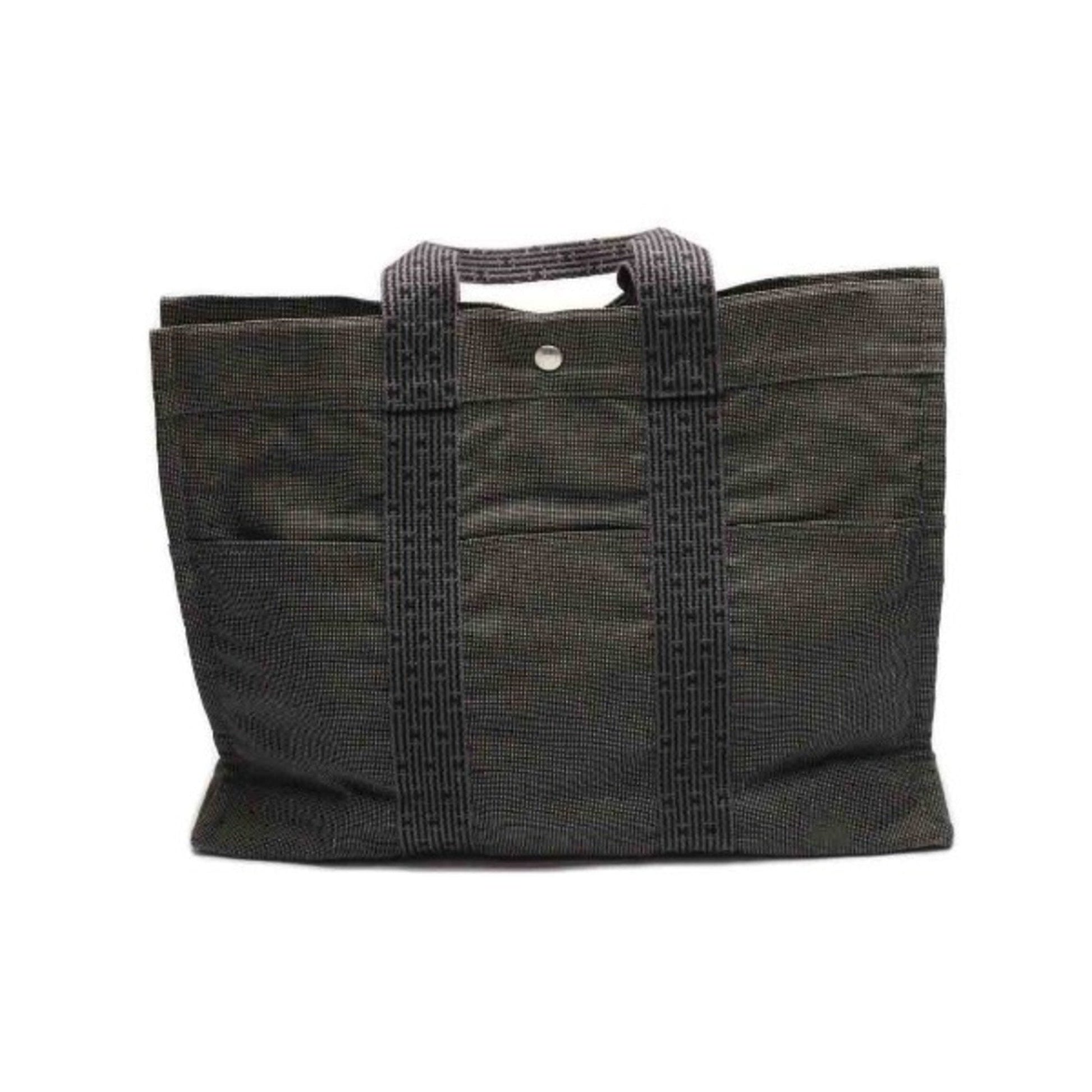 Hermes Her Line Tote Bag Canvas Gray Tote Bag 6