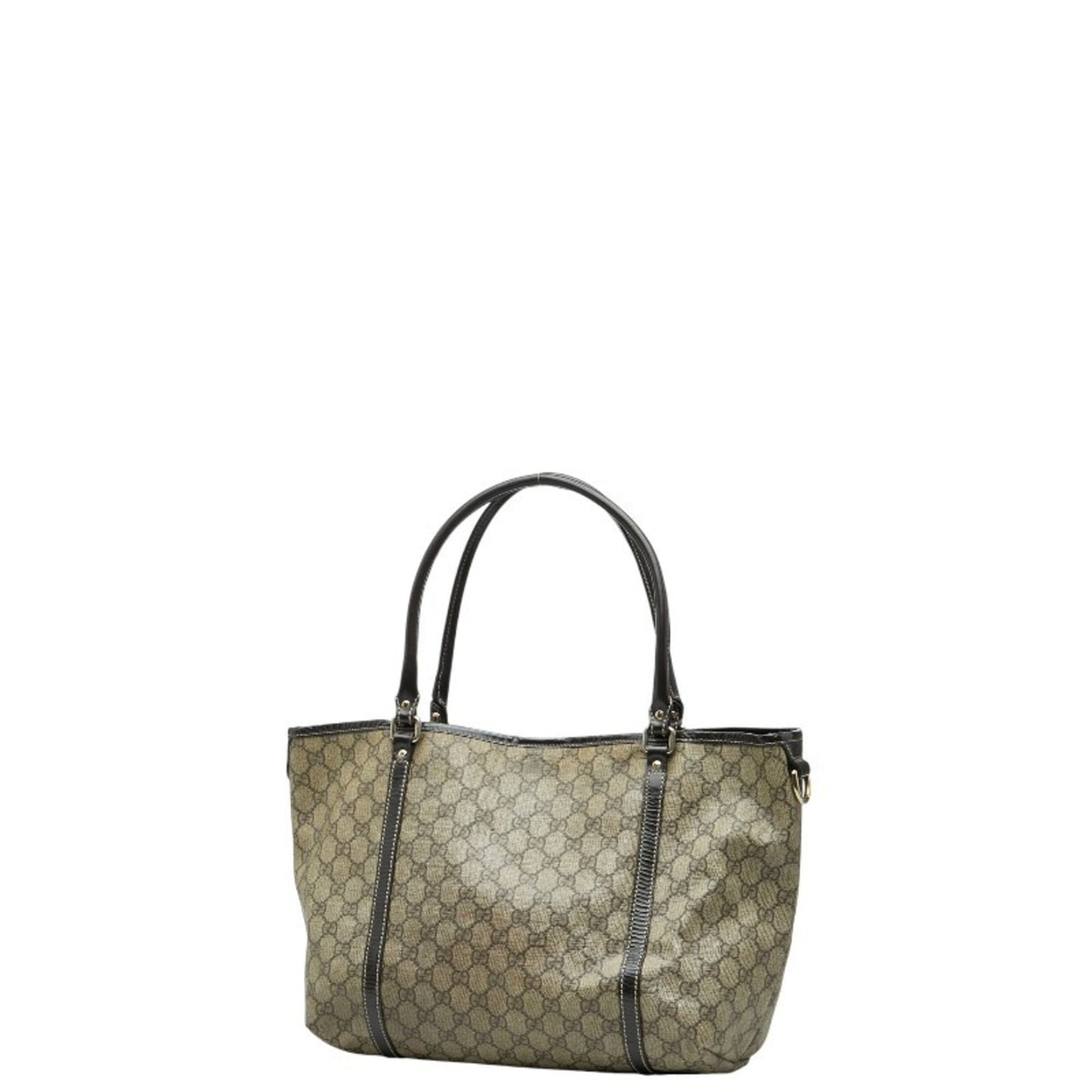 Gucci Beige Brown Pvc Leather Tote Bag