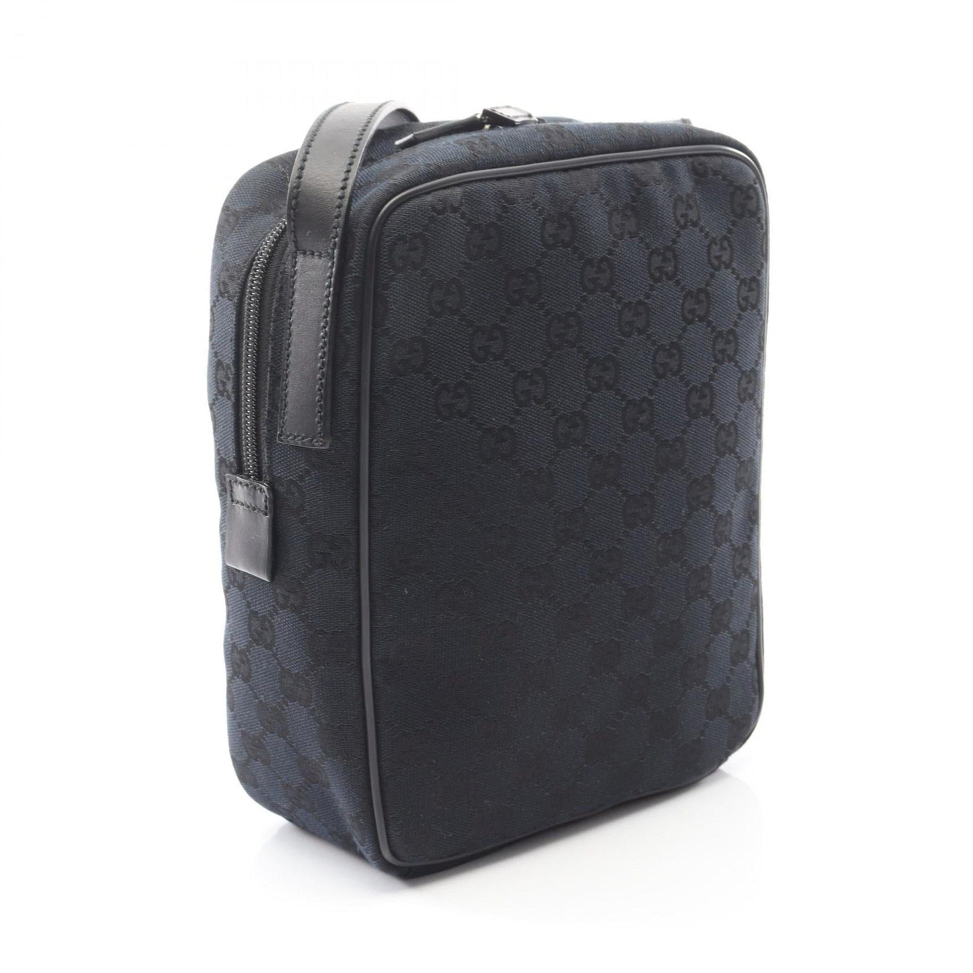 Gucci Black Canvas Leather Shoulder Bag