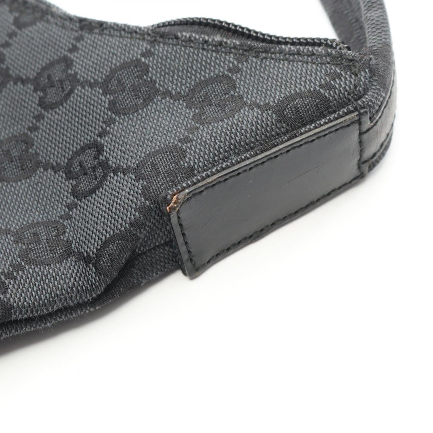 Gucci Gray Canvas Leather Shoulder Bag