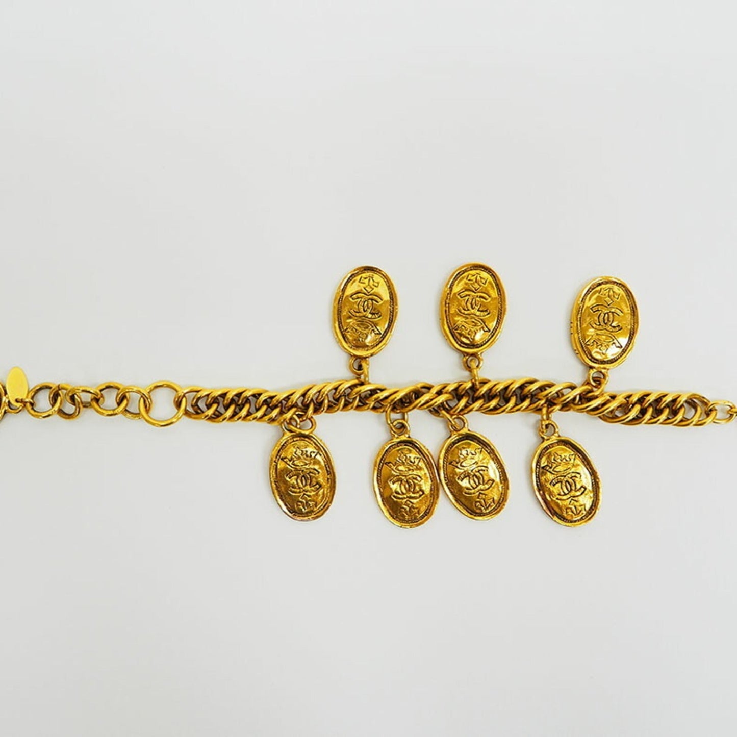 CHANEL   charm coco mark bracelet gold medal coin crown
