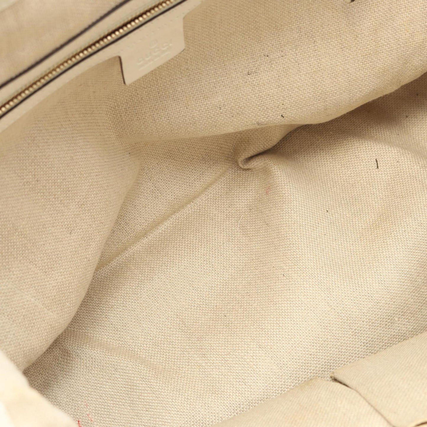 Gucci Beige Canvas Leather Tote Bag