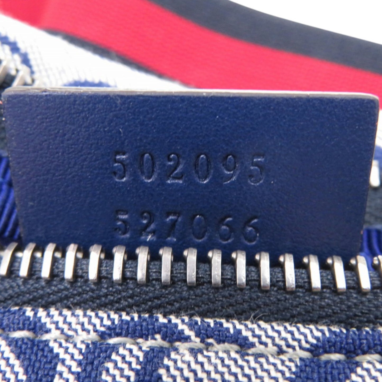 Gucci Blue Navy Red Color Canvas Leather Fanny Pack Pouch