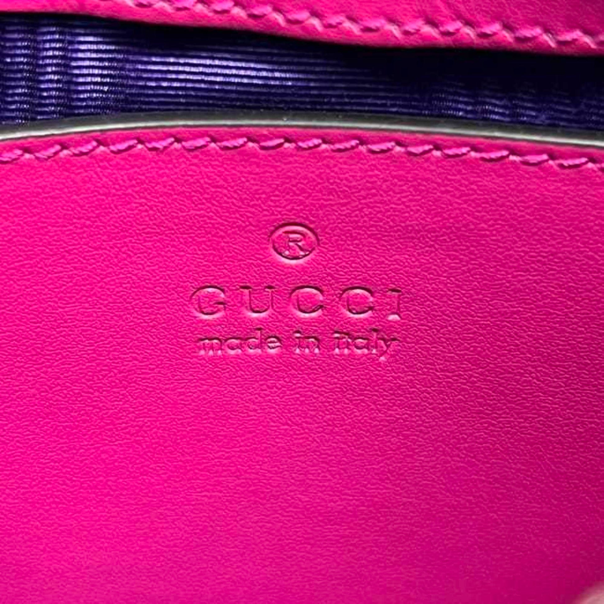 Gucci Pink Nylon Leather Canvas Shoulder Bag