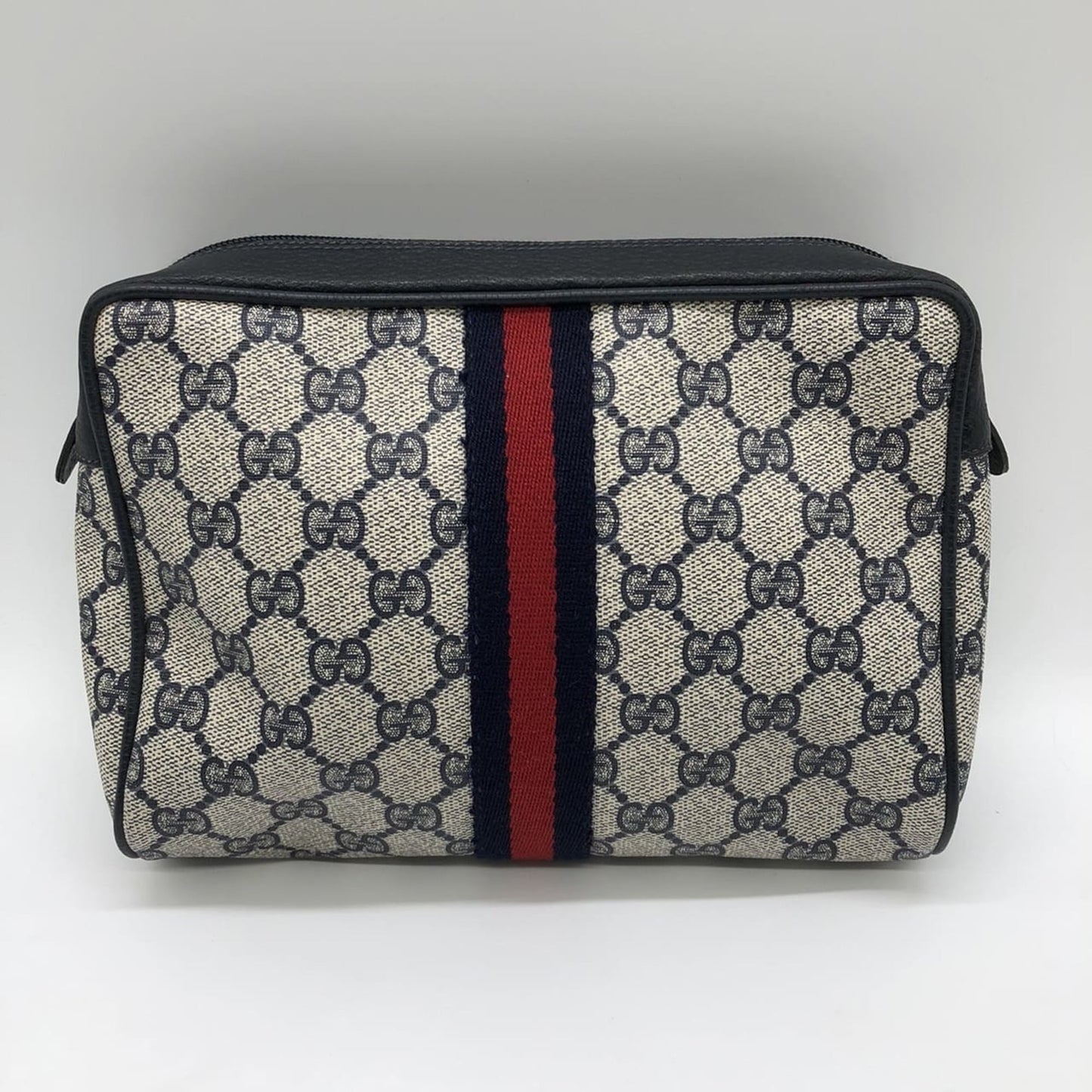 Gucci Navy Gg Supreme Clutch Bag Pouch