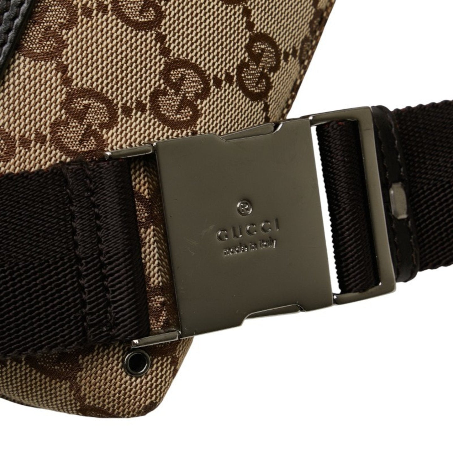 Gucci Beige Brown Canvas Leather Fanny Pack