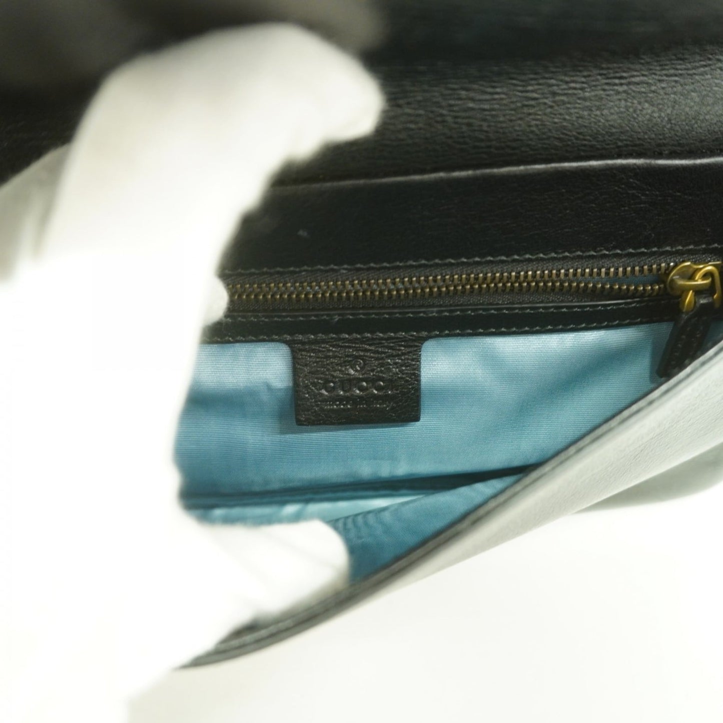 Gucci Black Green Leather Handbag