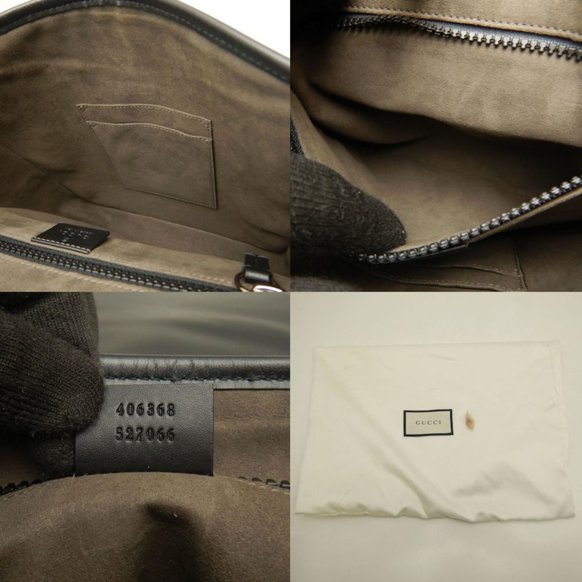 Gucci Beige Black Gg Supreme Shoulder Bag