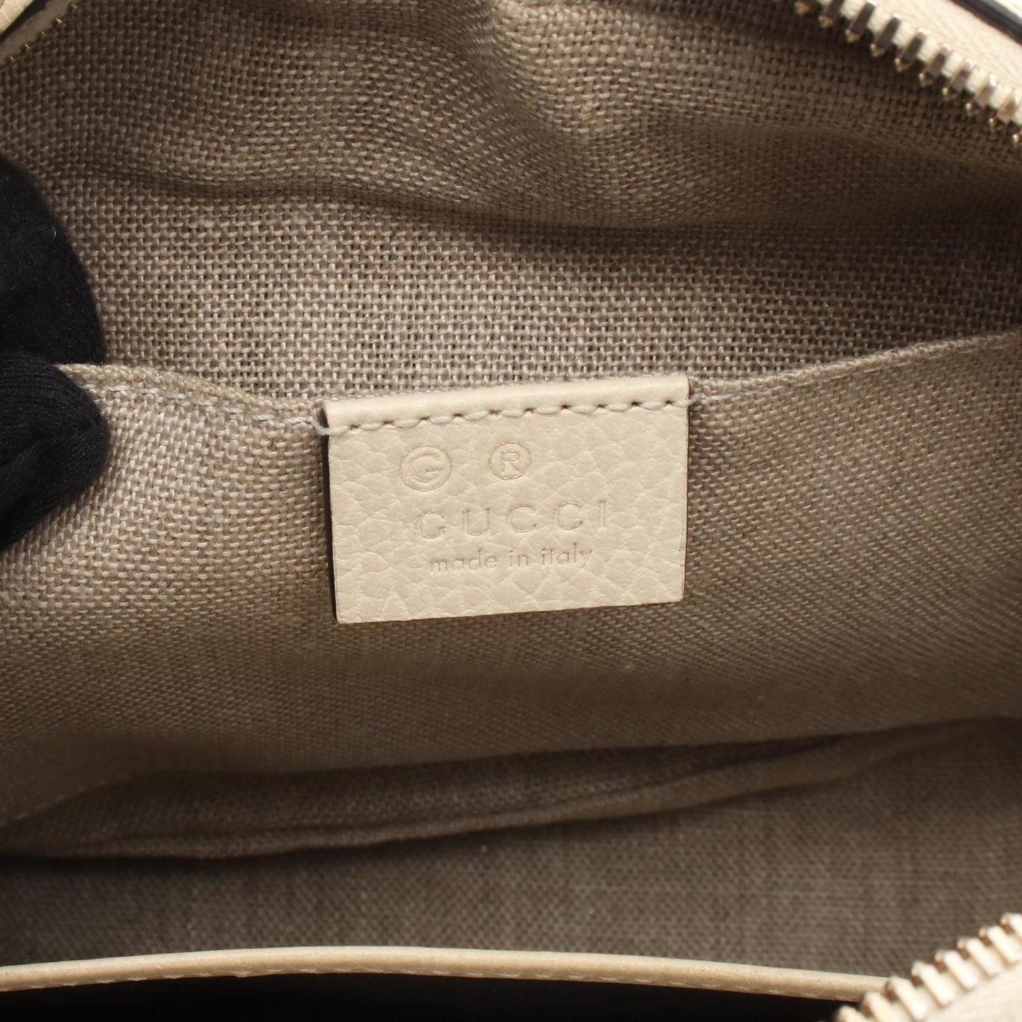 Gucci Beige Ivory Gg Canvas Leather Shoulder Bag