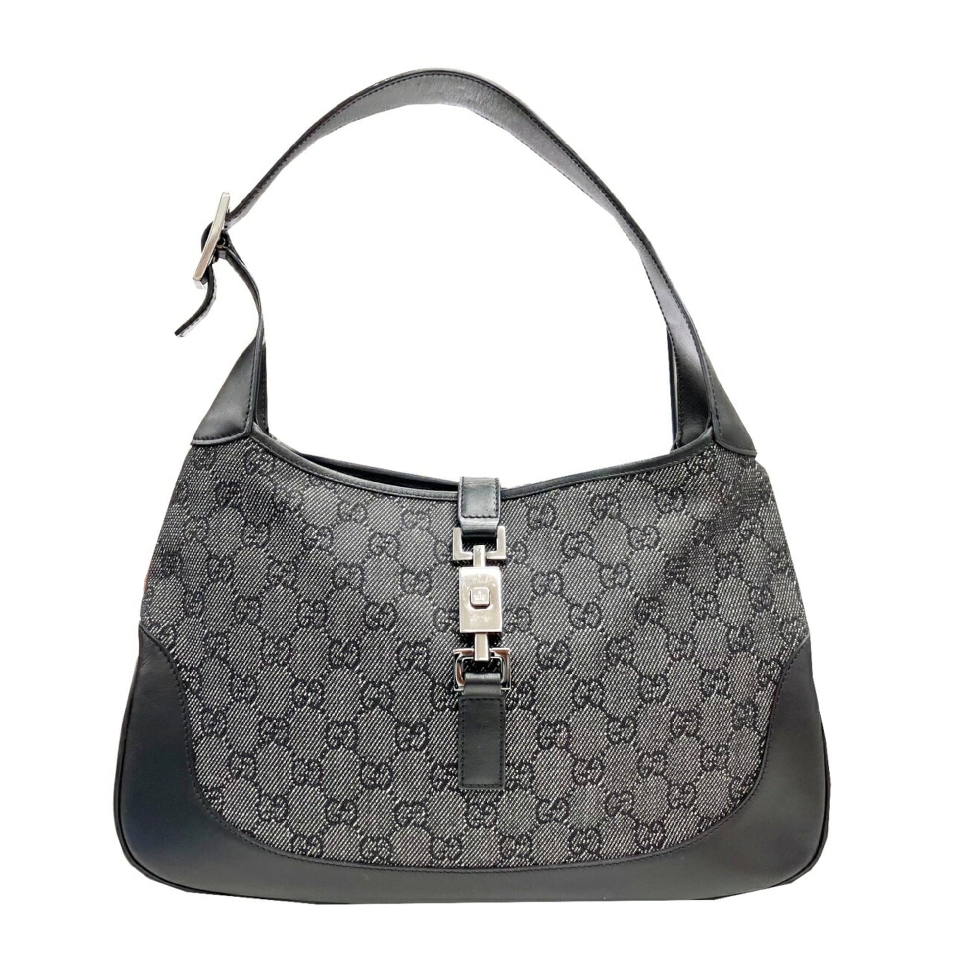 Gucci Black Canvas Leather Handbag