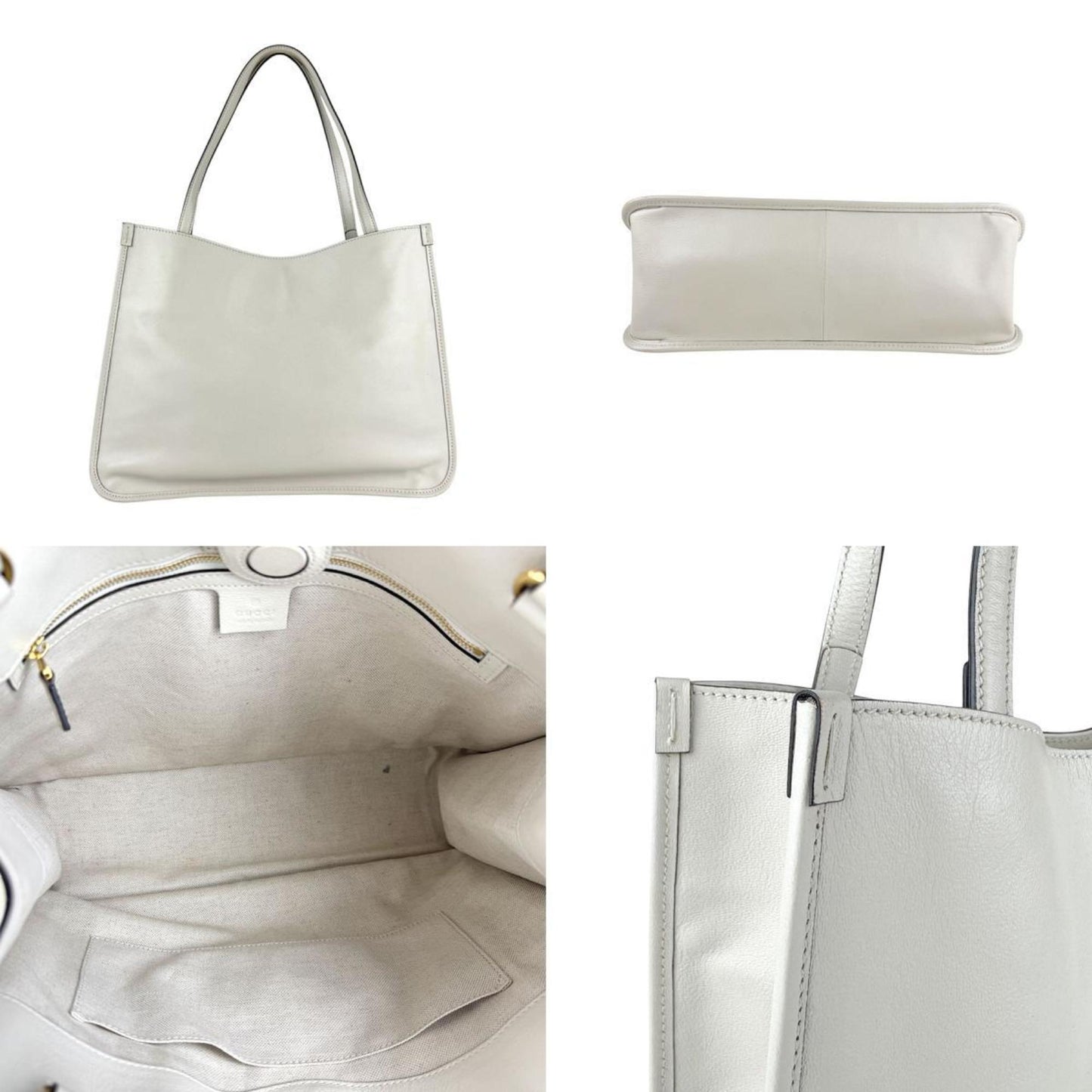 Gucci Horsebit Ivory Leather Shoulder Bag