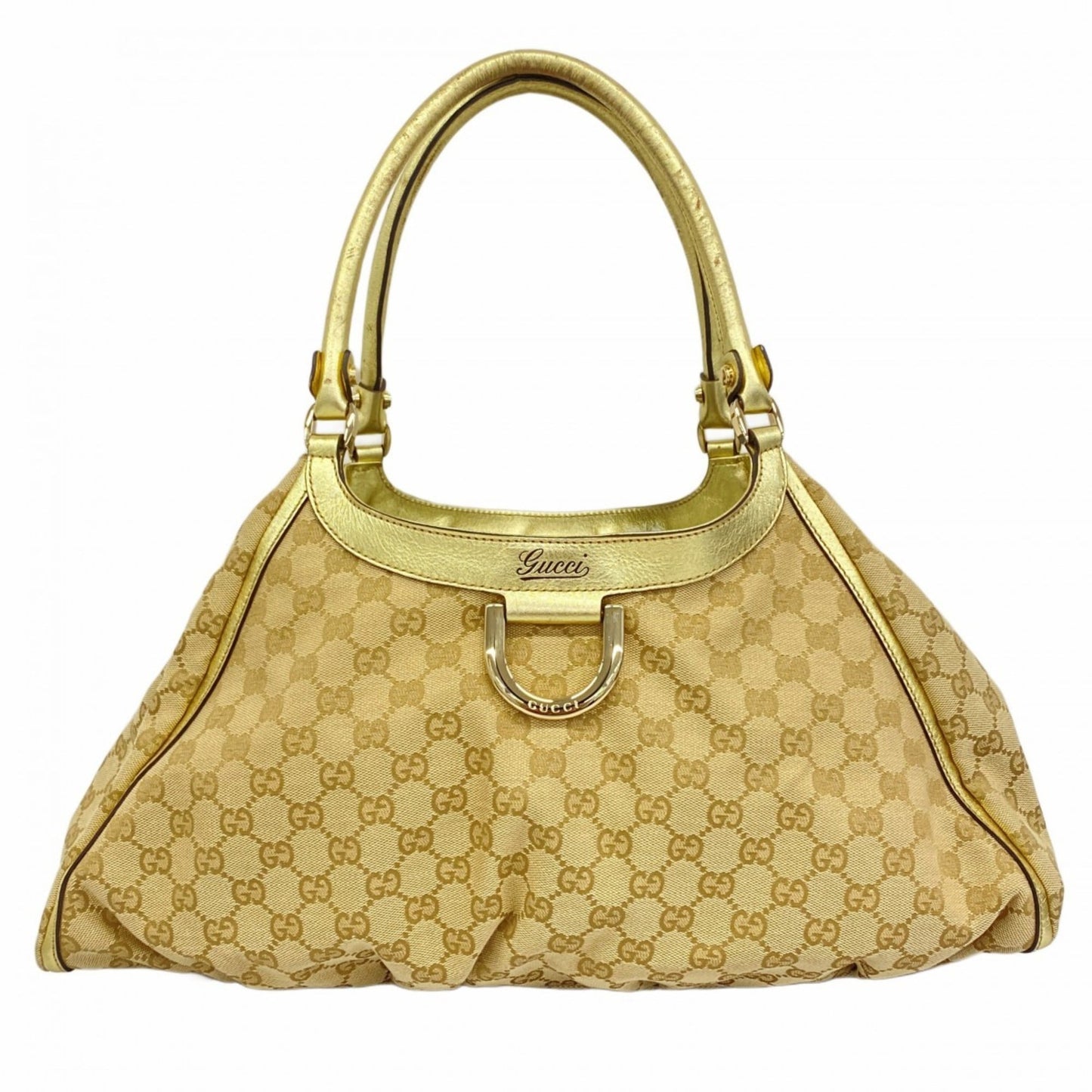 Gucci Beige Brown Canvas Handbag
