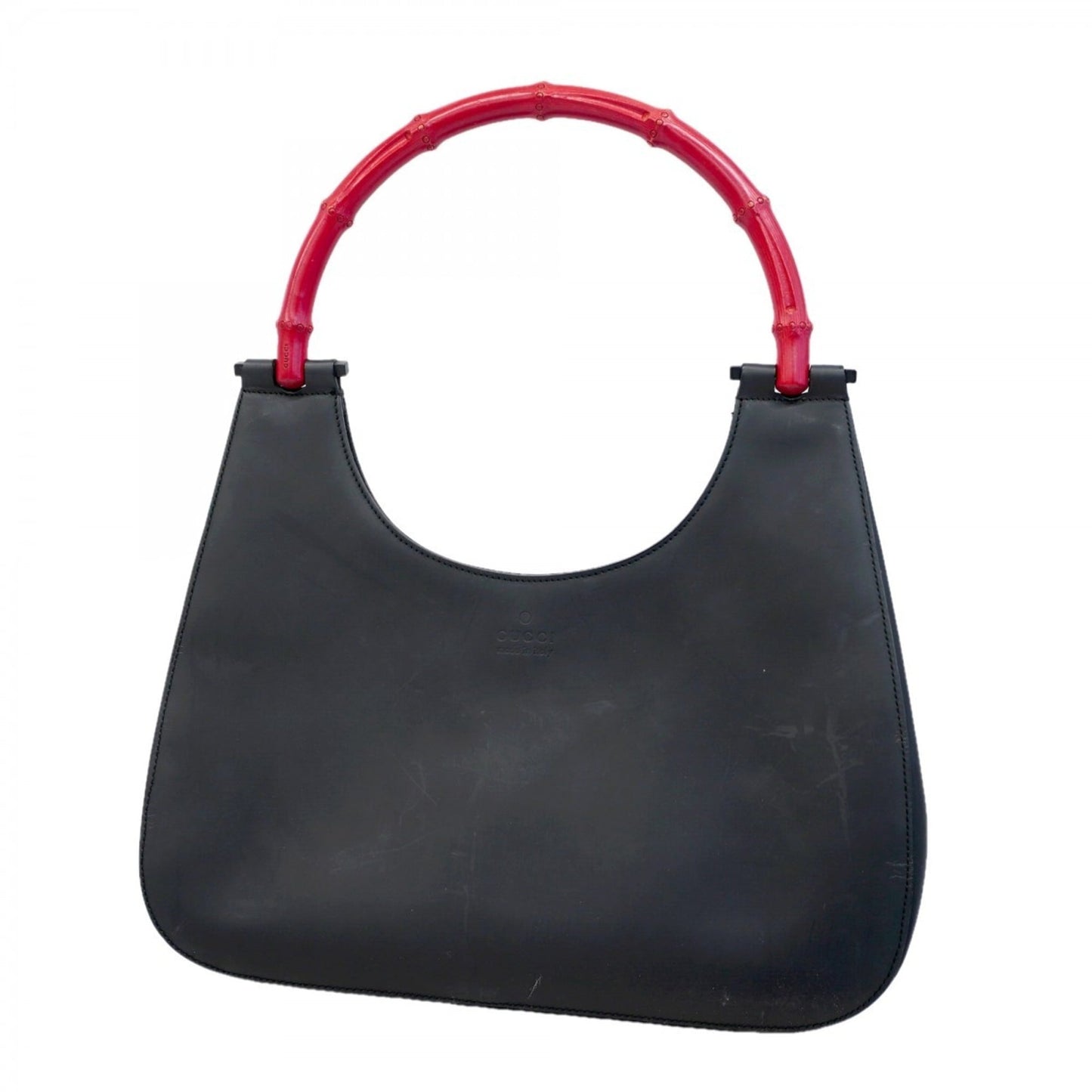 Gucci Black Red Color Leather Handbag