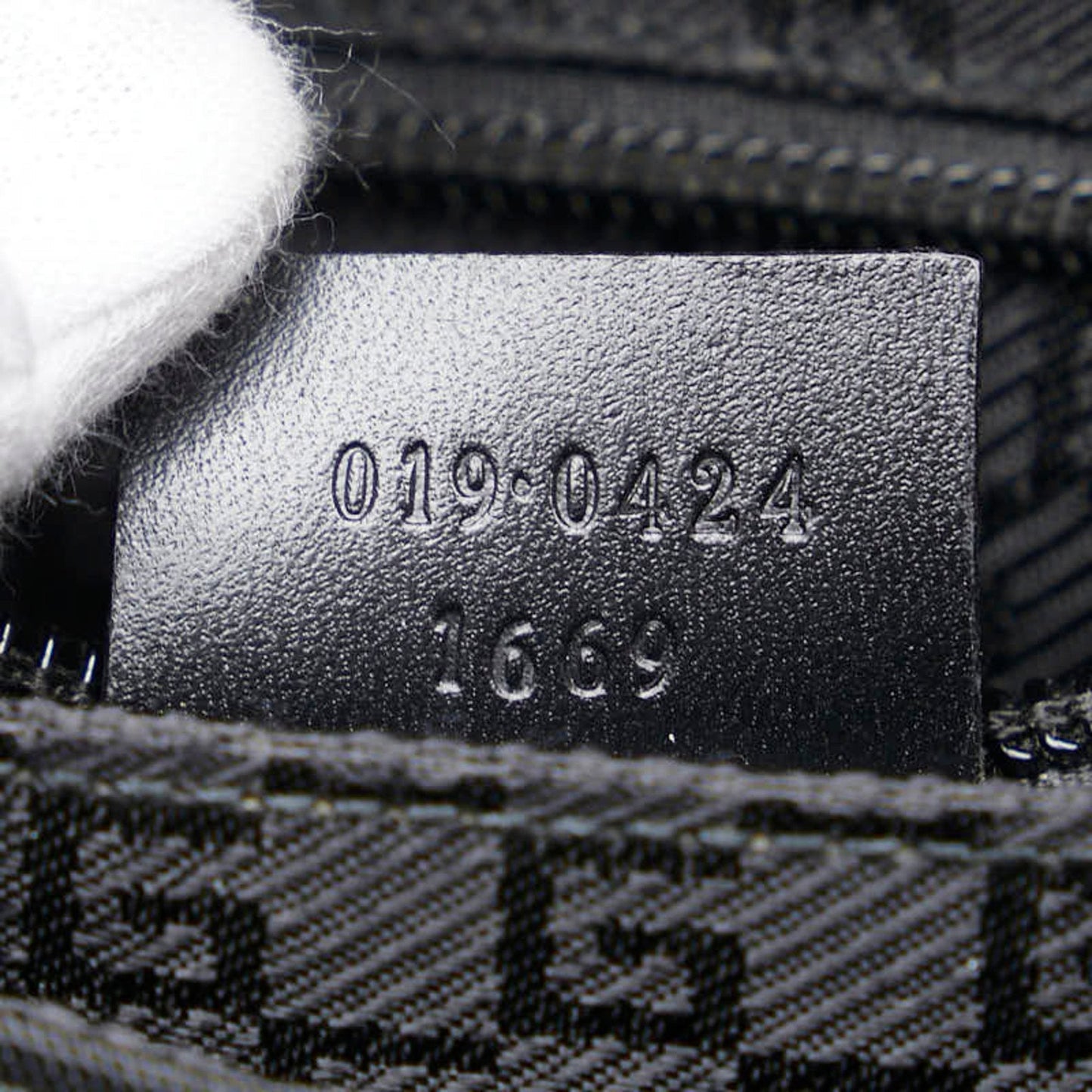 Gucci Black Leather Nylon Canvas Shoulder Bag