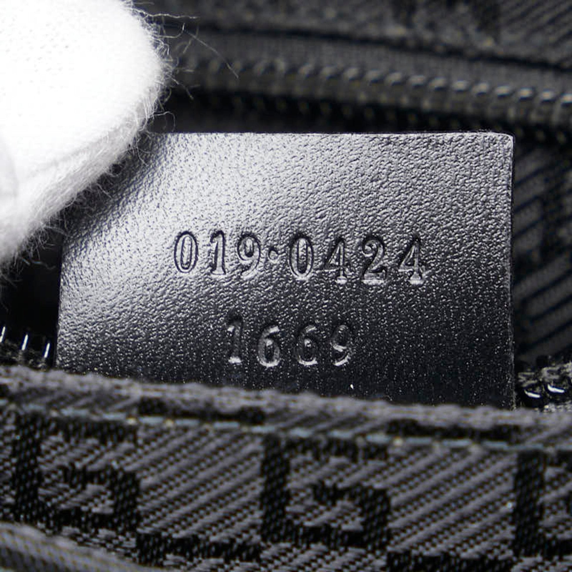 Gucci Black Leather Nylon Canvas Shoulder Bag