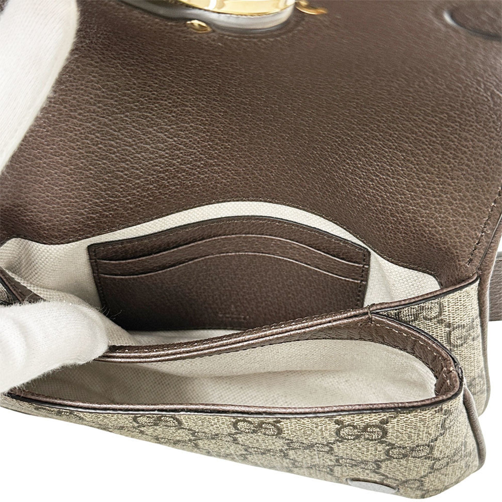 Gucci Beige Brown Gg Supreme Canvas Sling Bag