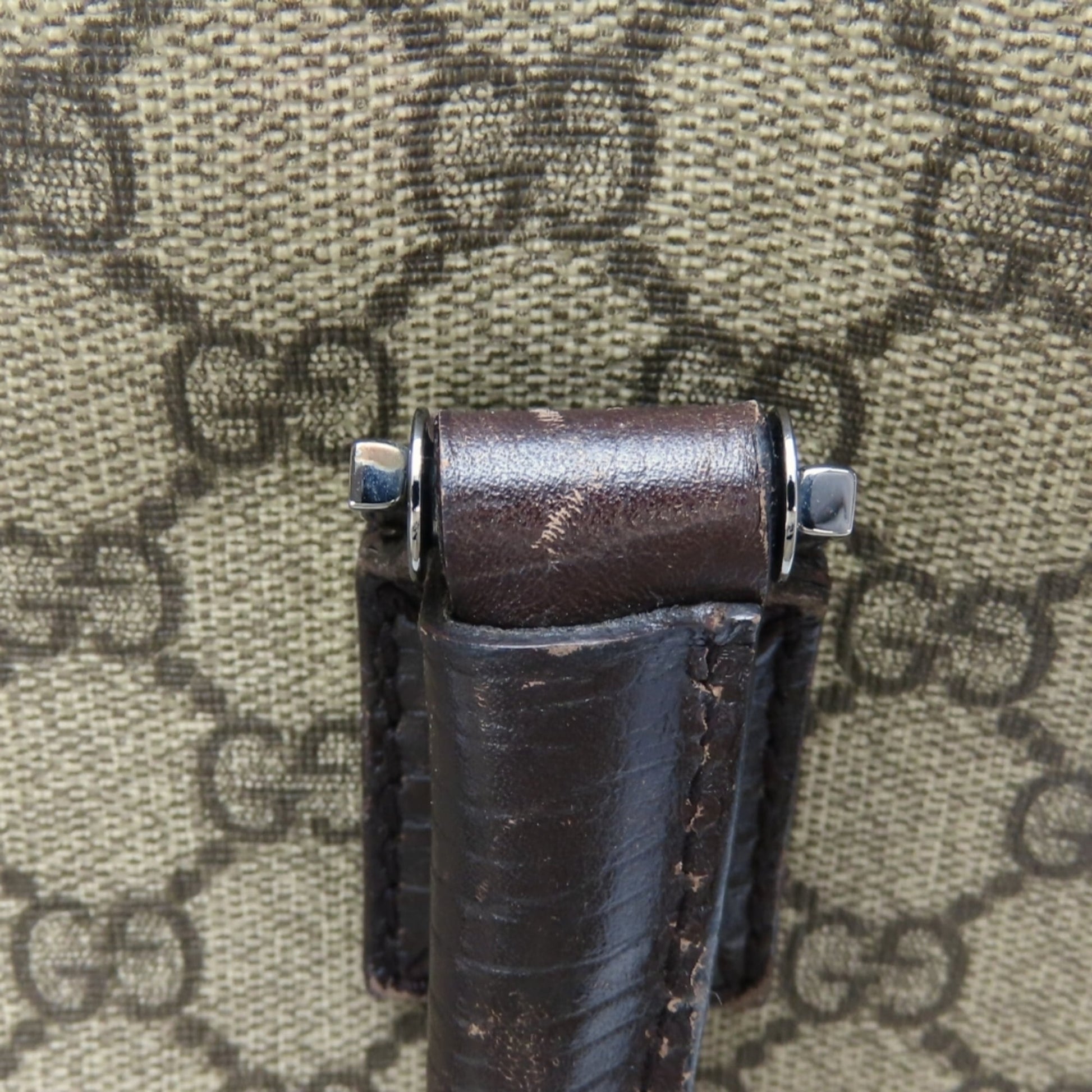 Gucci Beige Brown Gg Supreme Leather Tote Bag