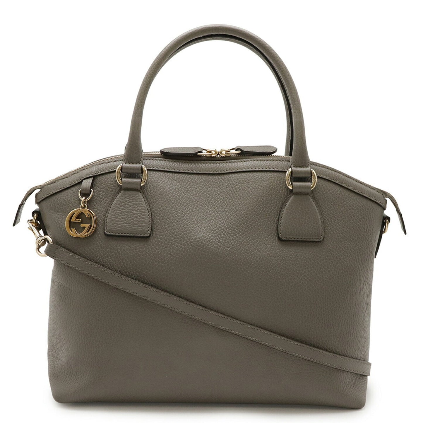 Gucci Gray Leather Handbag Shoulder Bag
