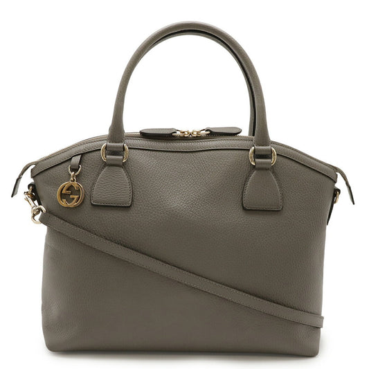 Gucci Gray Leather Handbag Shoulder Bag
