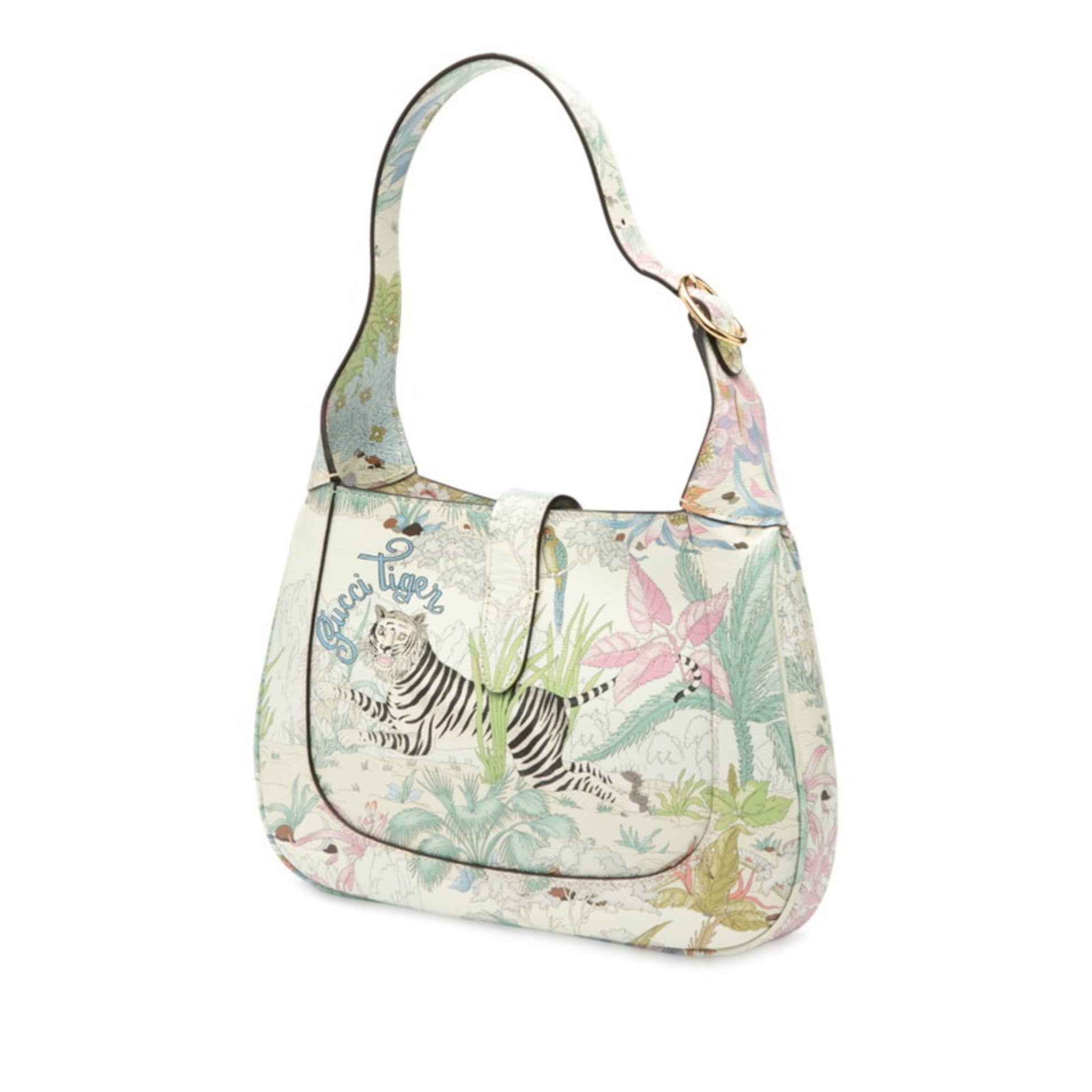 Gucci Multi-Color White Leather Handbag Shoulder Bag