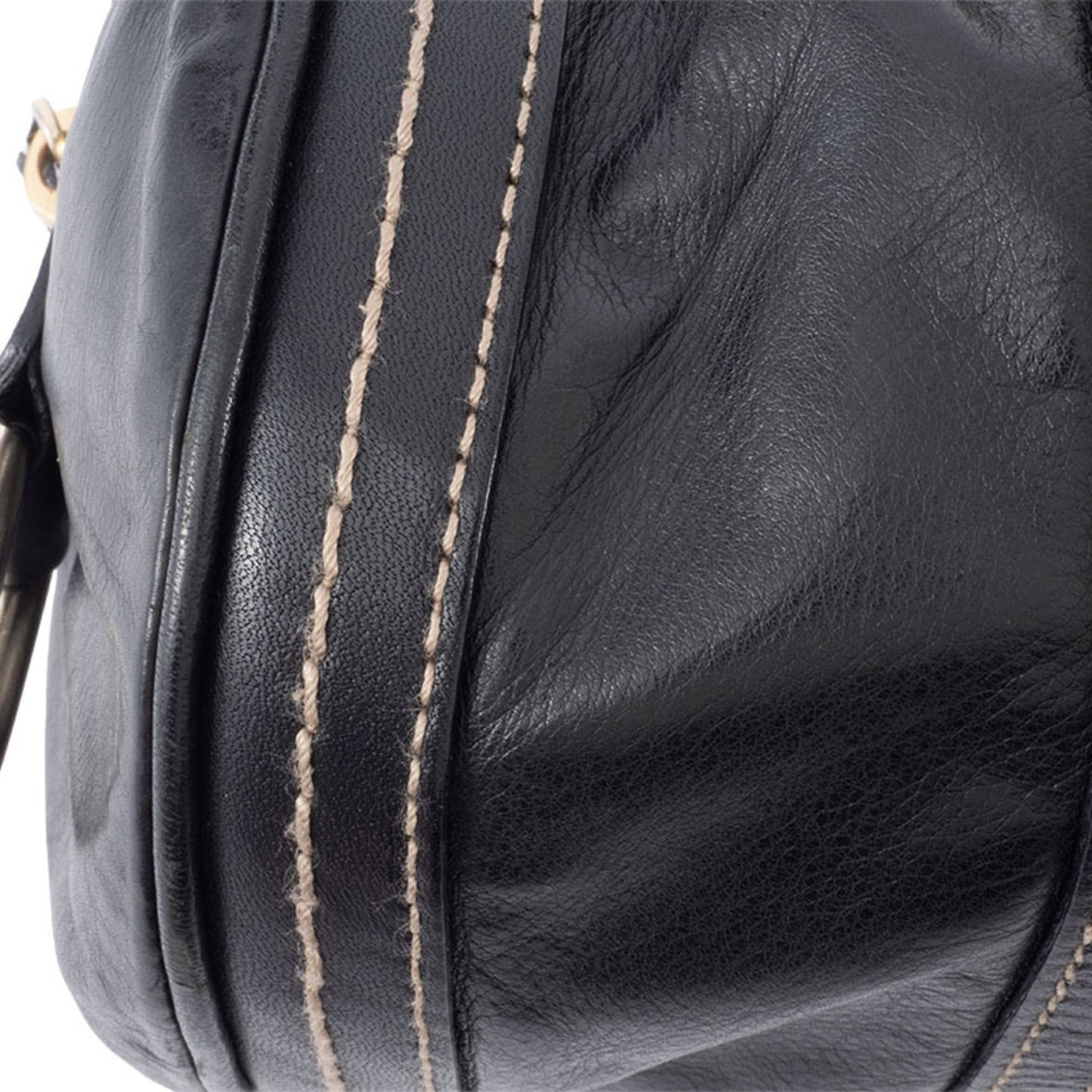 Gucci Hysteria Black Leather Boston Bag