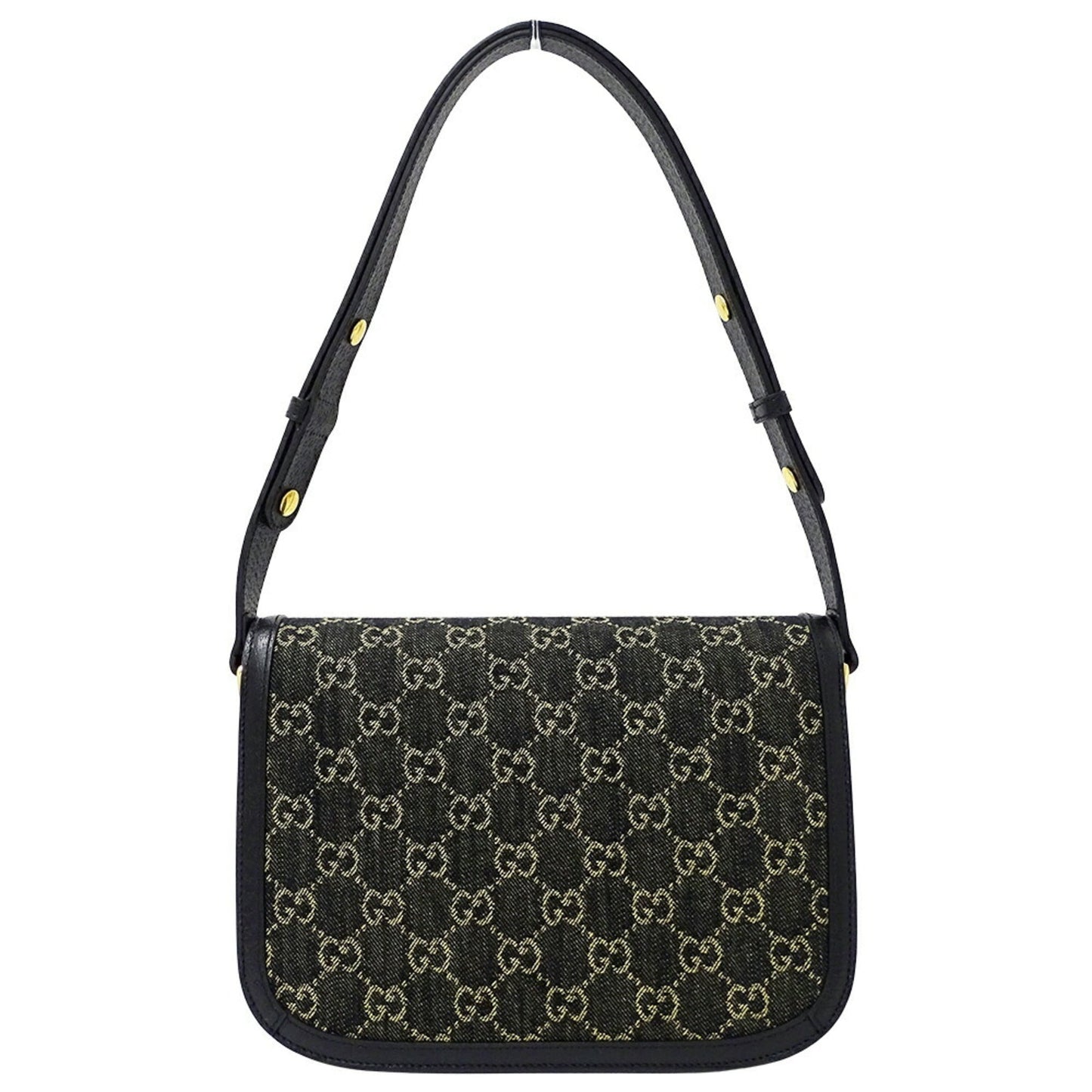 Gucci Horsebit Black Denim Shoulder Bag