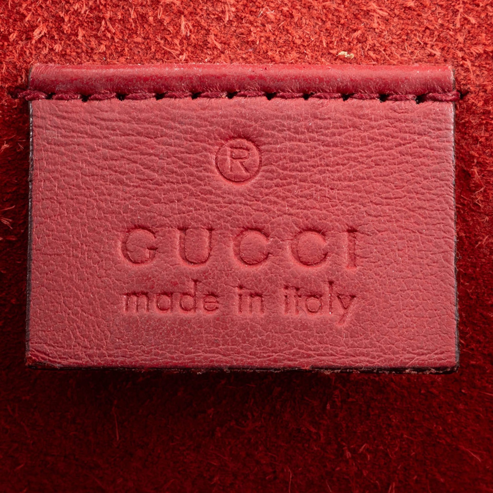 Gucci Beige Red Color Gg Supreme Leather Shoulder Bag