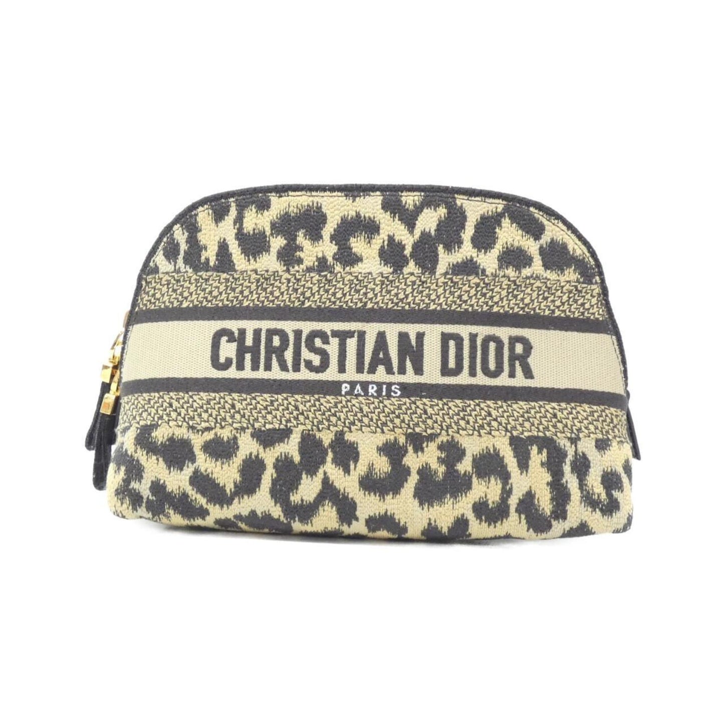 Dior Handbag Christian Pouch Canvas Black Beige Satchel Bag