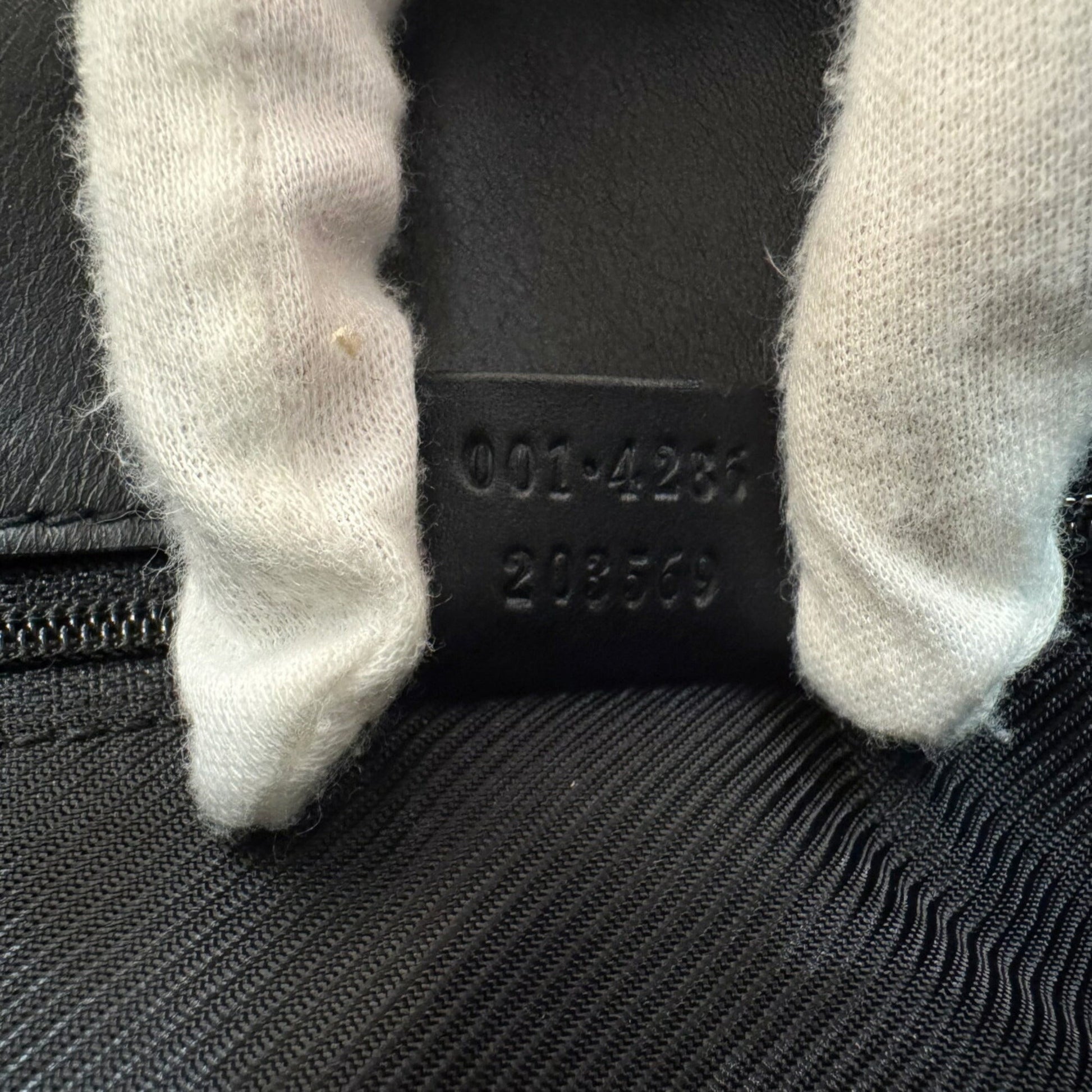 Gucci Black Gg Canvas Leather Shoulder Bag