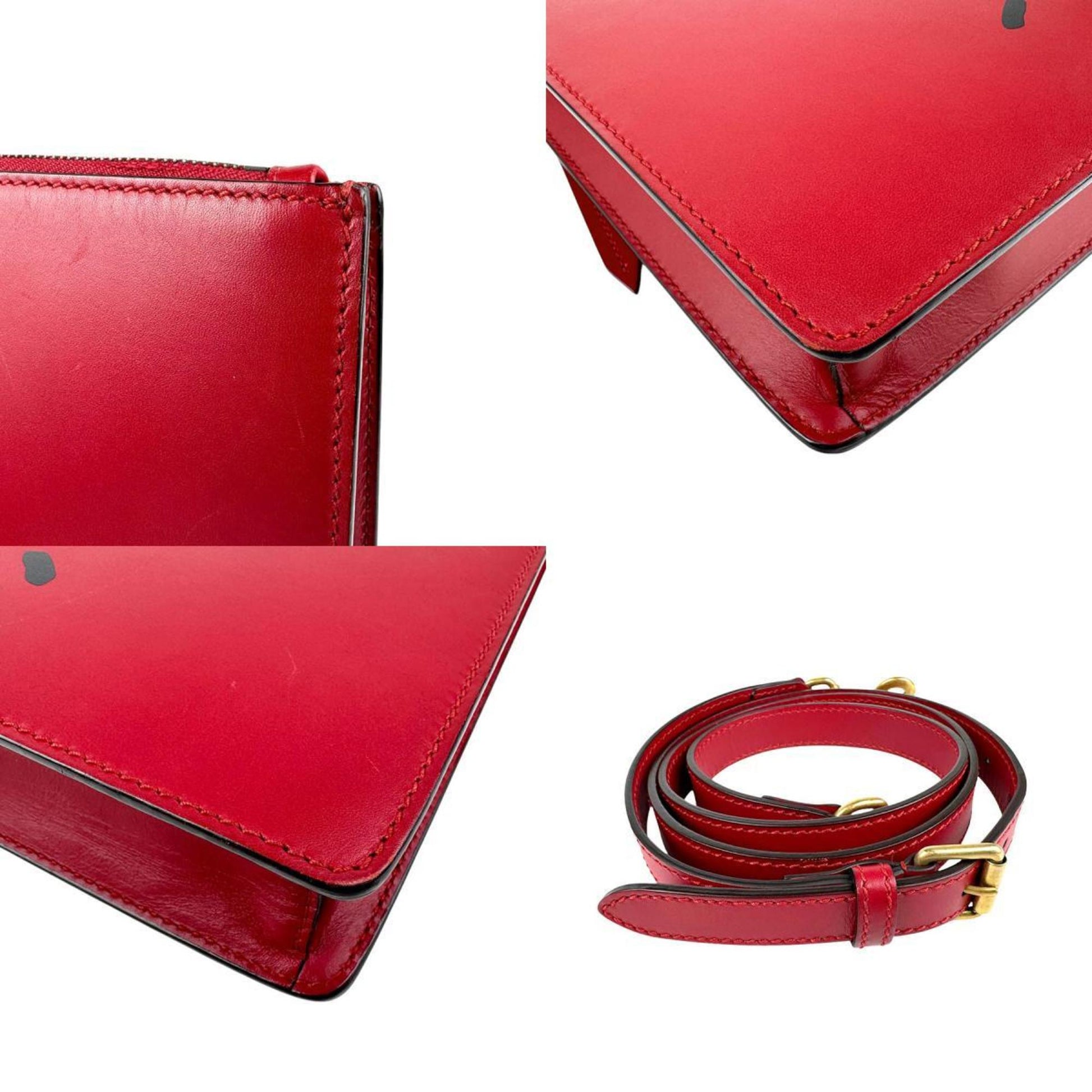Gucci Red Color Leather Shoulder Bag