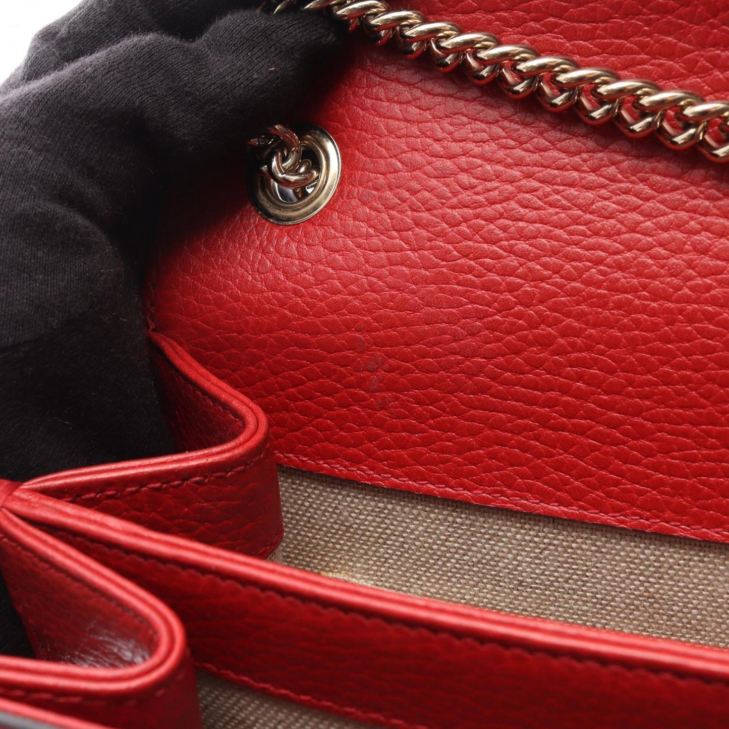 Gucci Red Color Leather Shoulder Bag