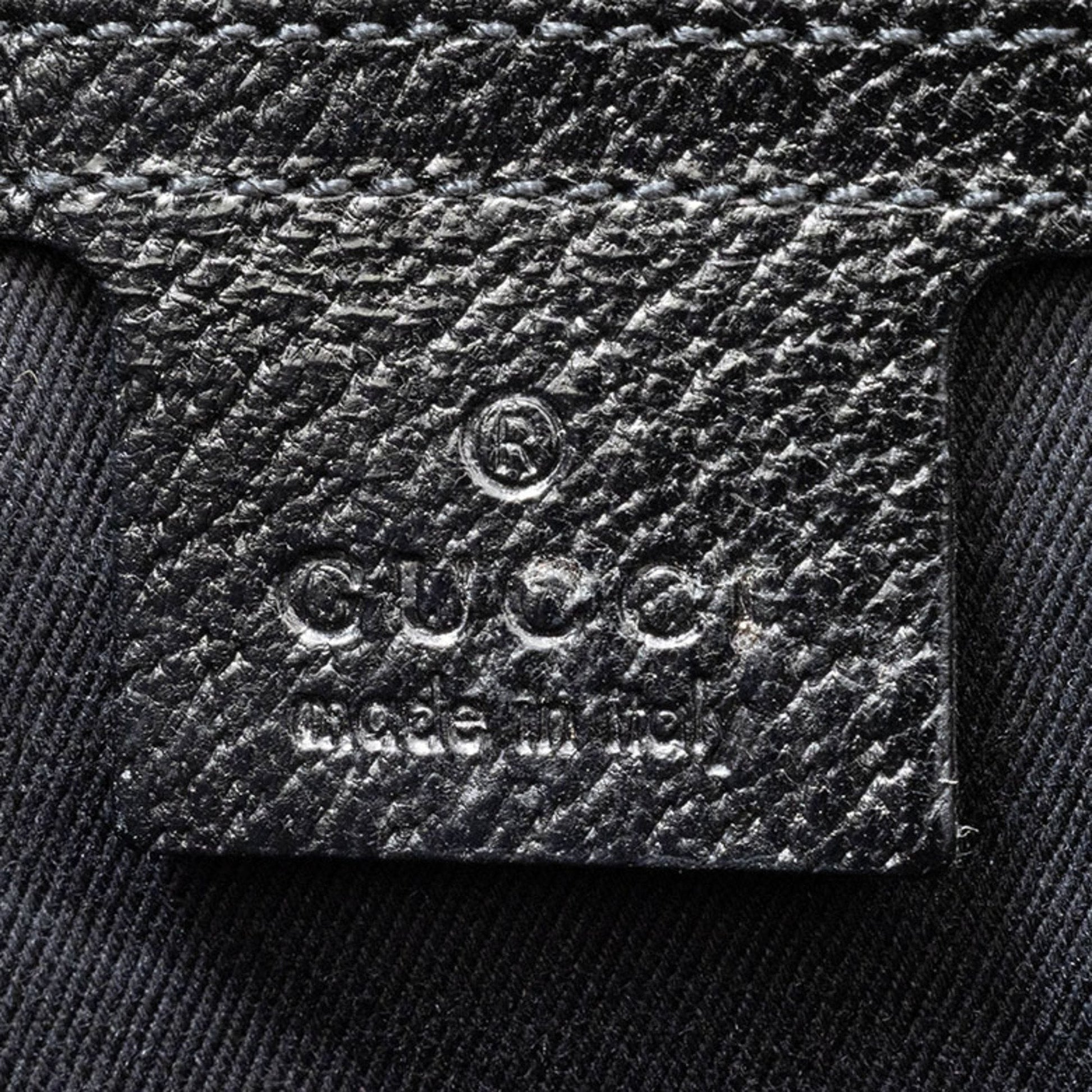 Gucci Gg Canvas Black Gg Canvas Leather Tote Bag